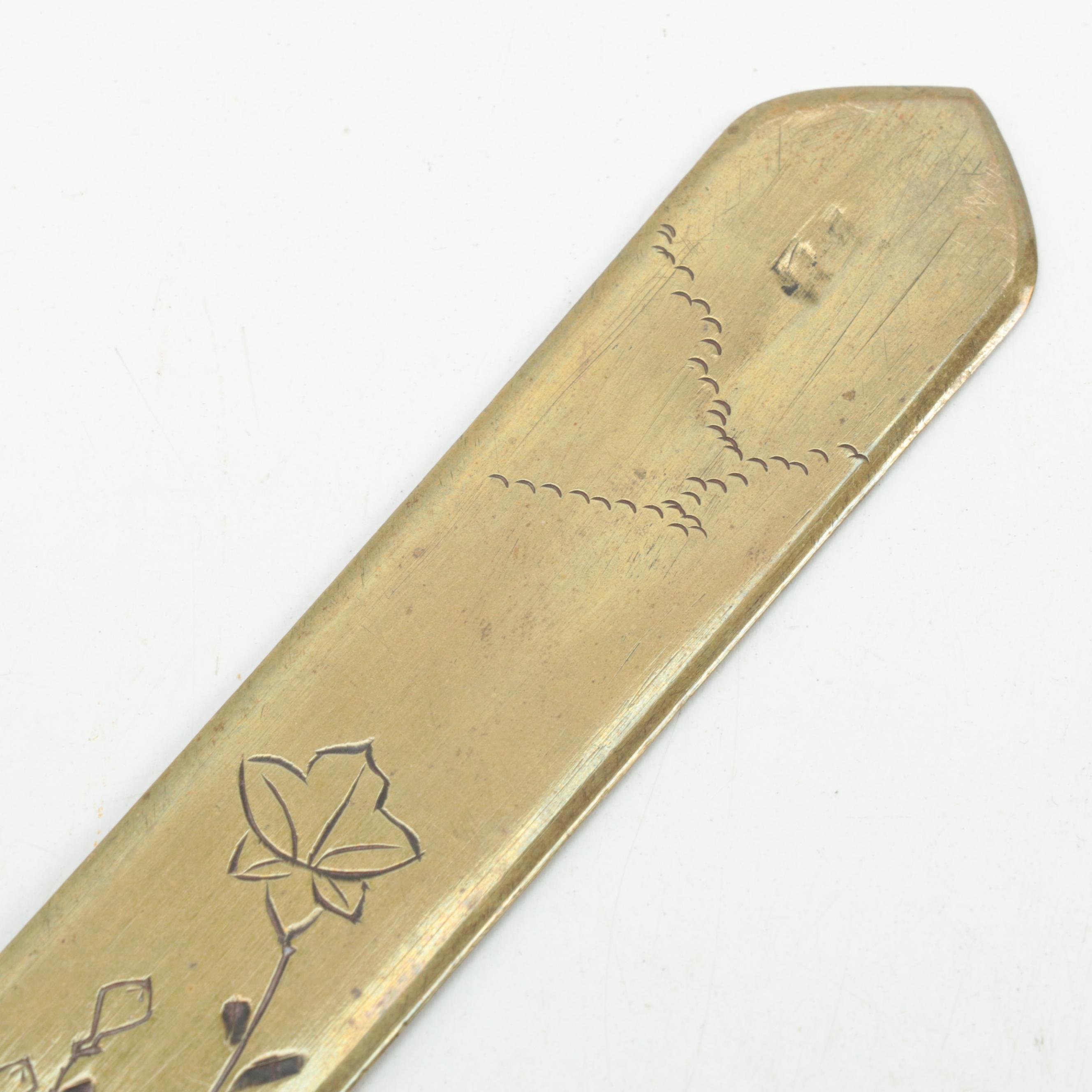 Japanese Mixed Metal Letter Opener or Page Turn, Early 20th Century