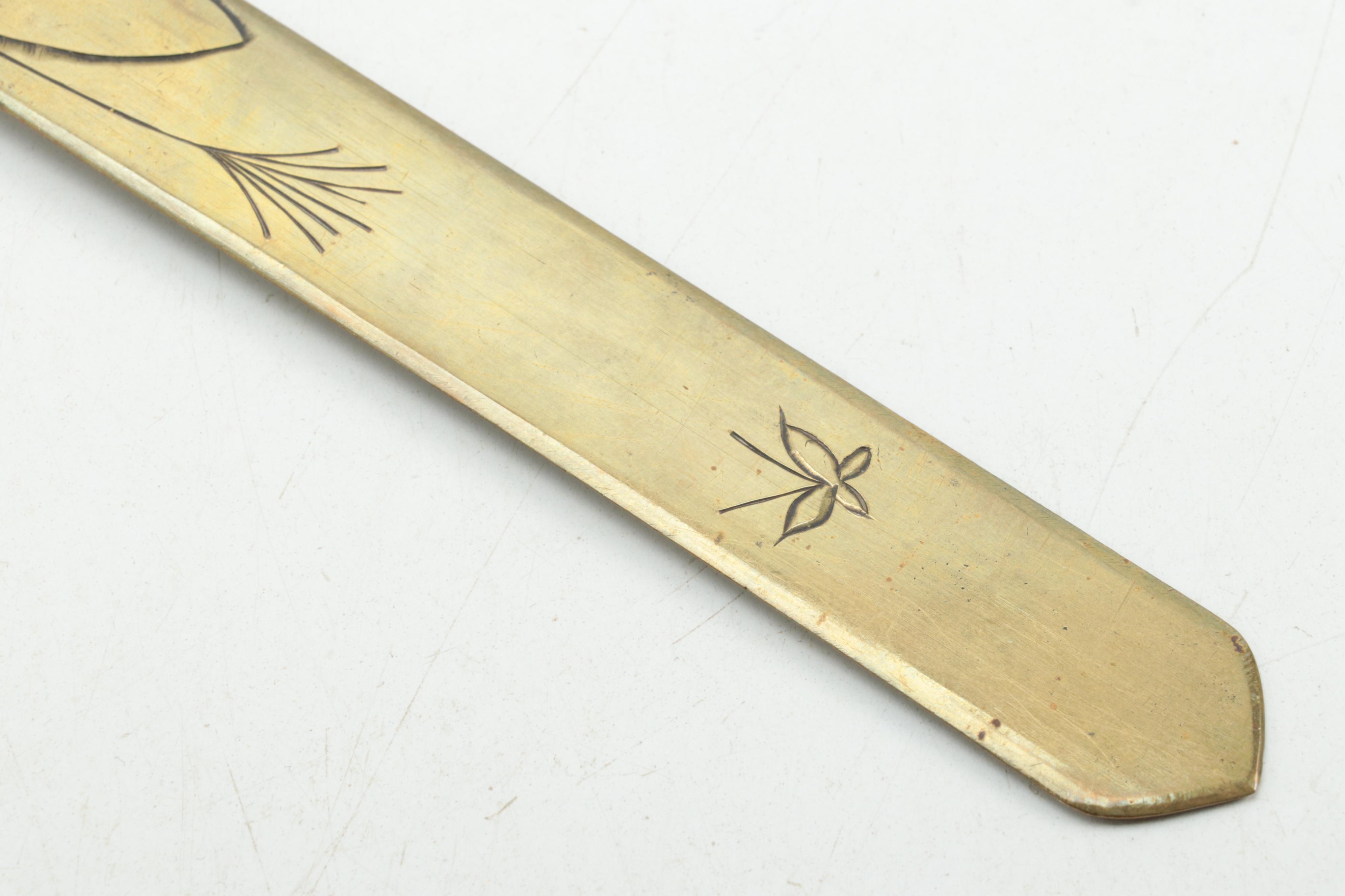 Japanese Mixed Metal Letter Opener or Page Turn, Early 20th Century