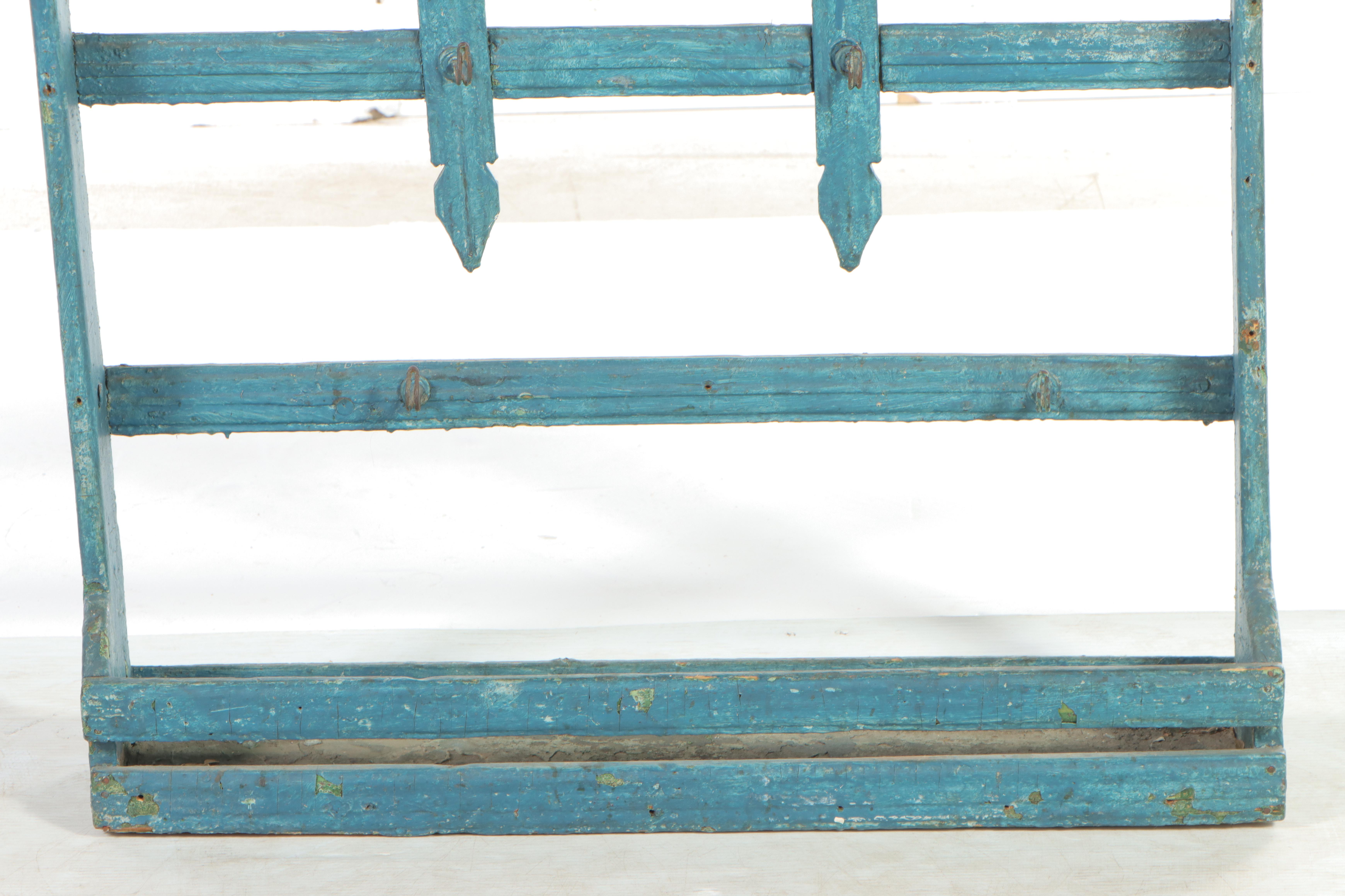 American Primitive Painted Wooden Cup Rack