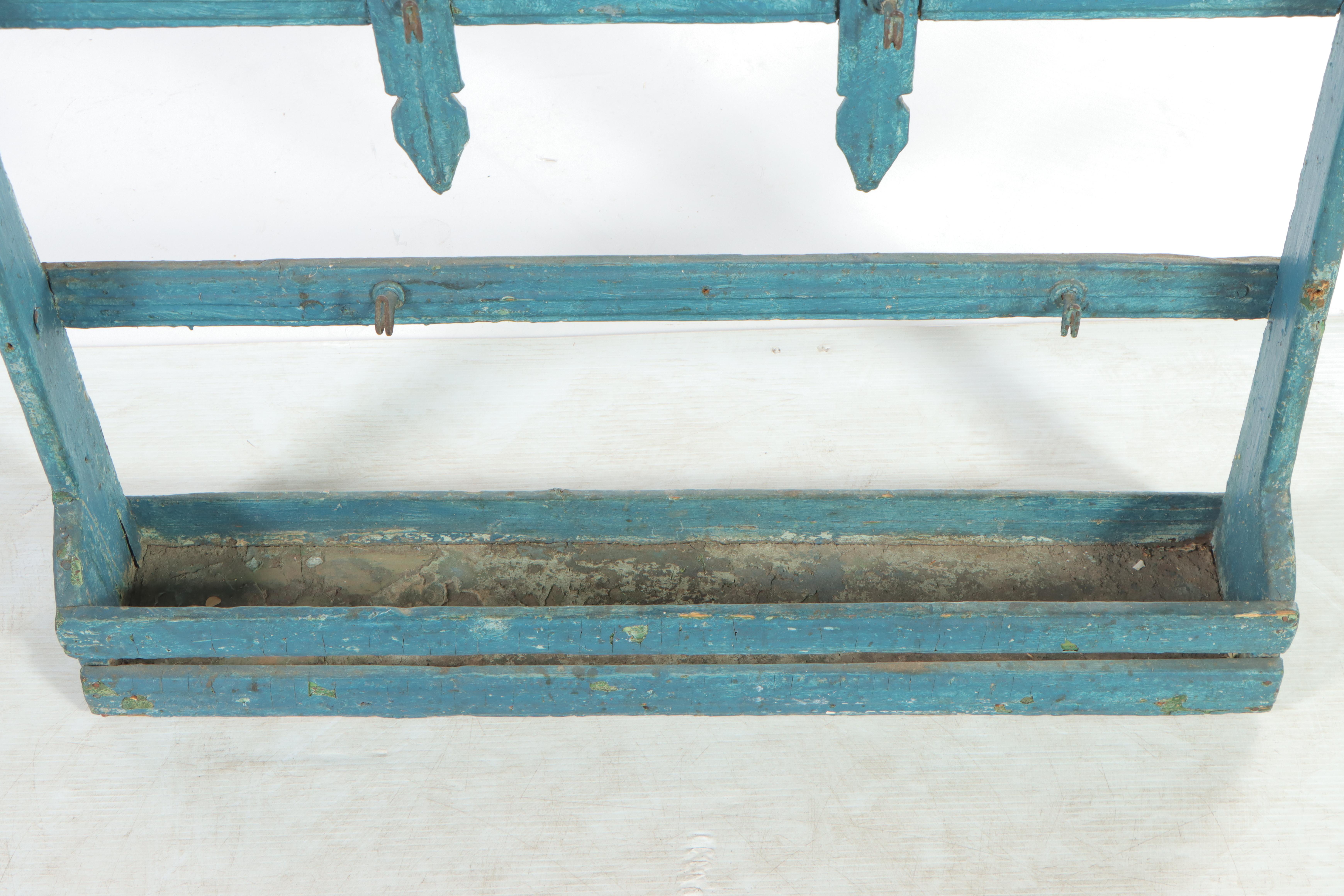 American Primitive Painted Wooden Cup Rack