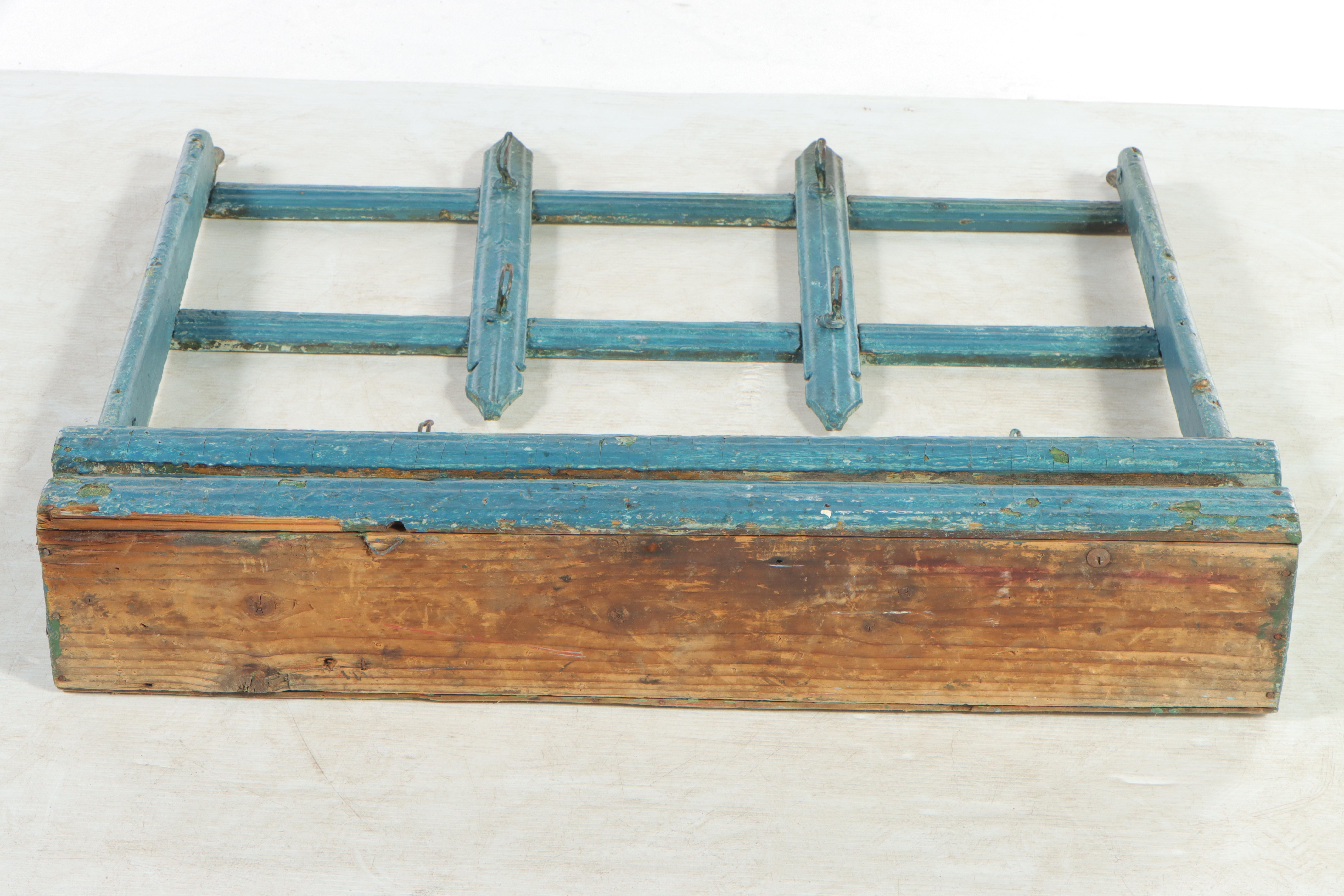 American Primitive Painted Wooden Cup Rack