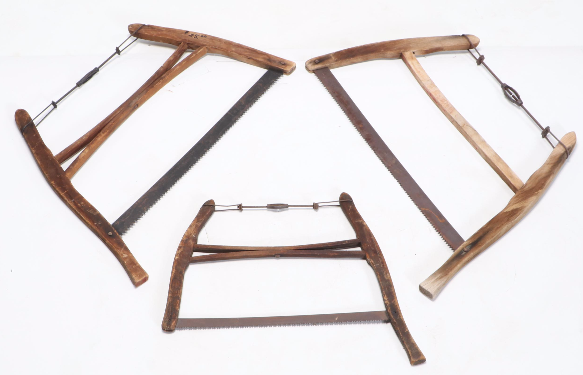 S. H. Co and Other Wood and Metal Buck Saws, Late 19th Century