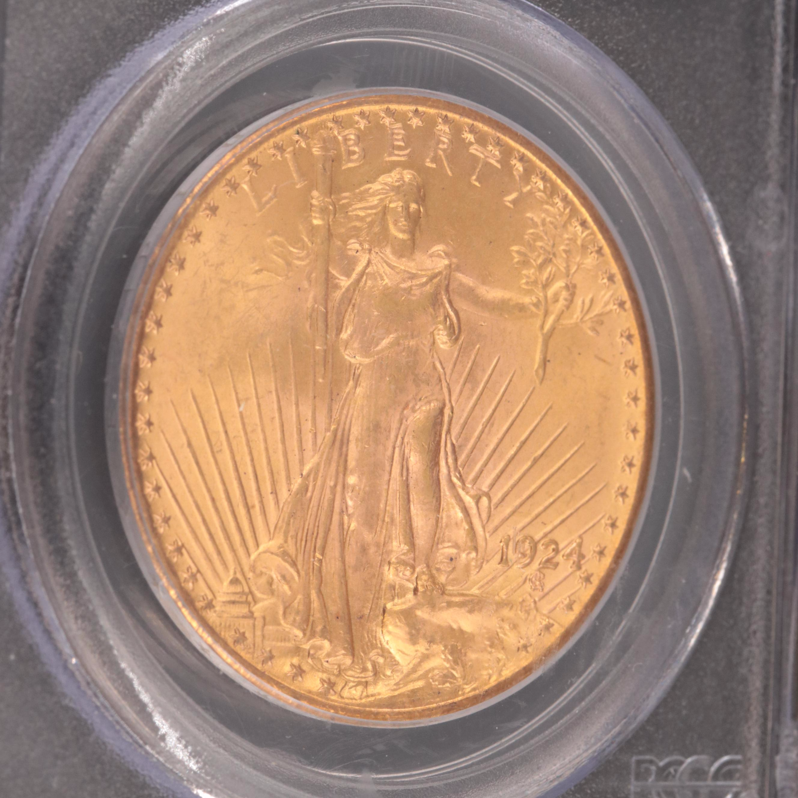 PCGS Graded MS65 1924 Saint Gaudens $20 Gold Coin