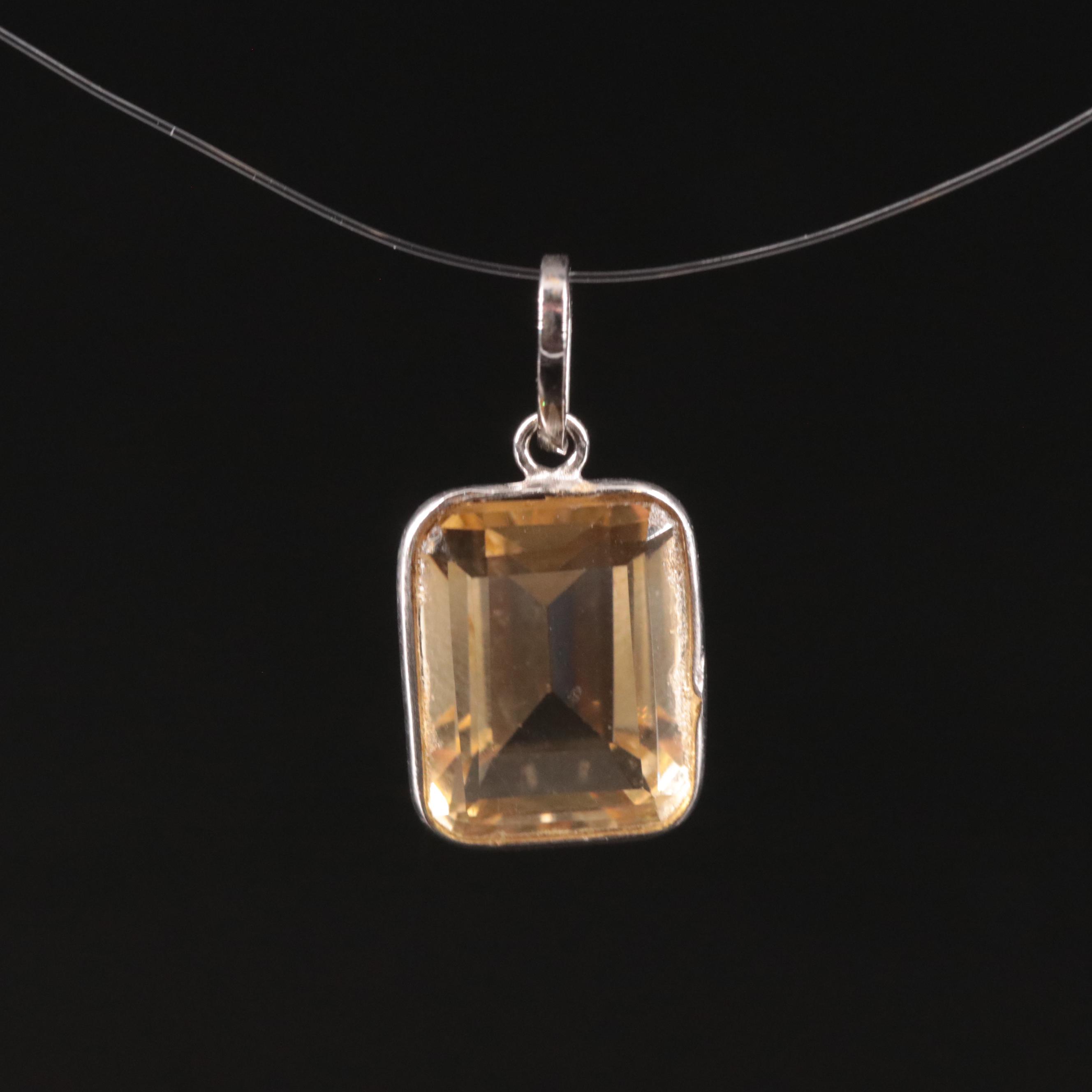 14K Citrine Pendant
