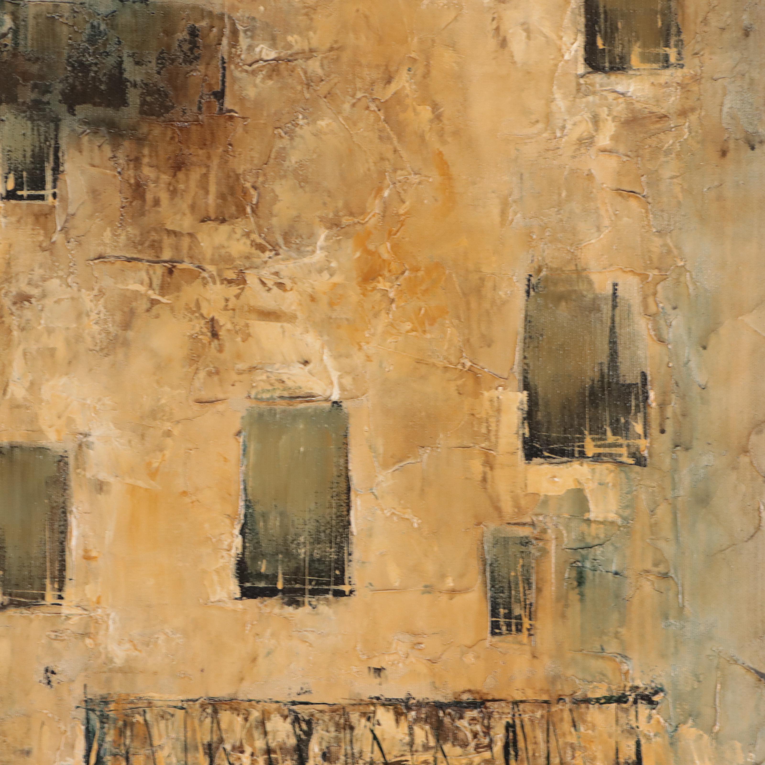 R. Shaw Impressionist Style Acrylic Painting of Street Scene