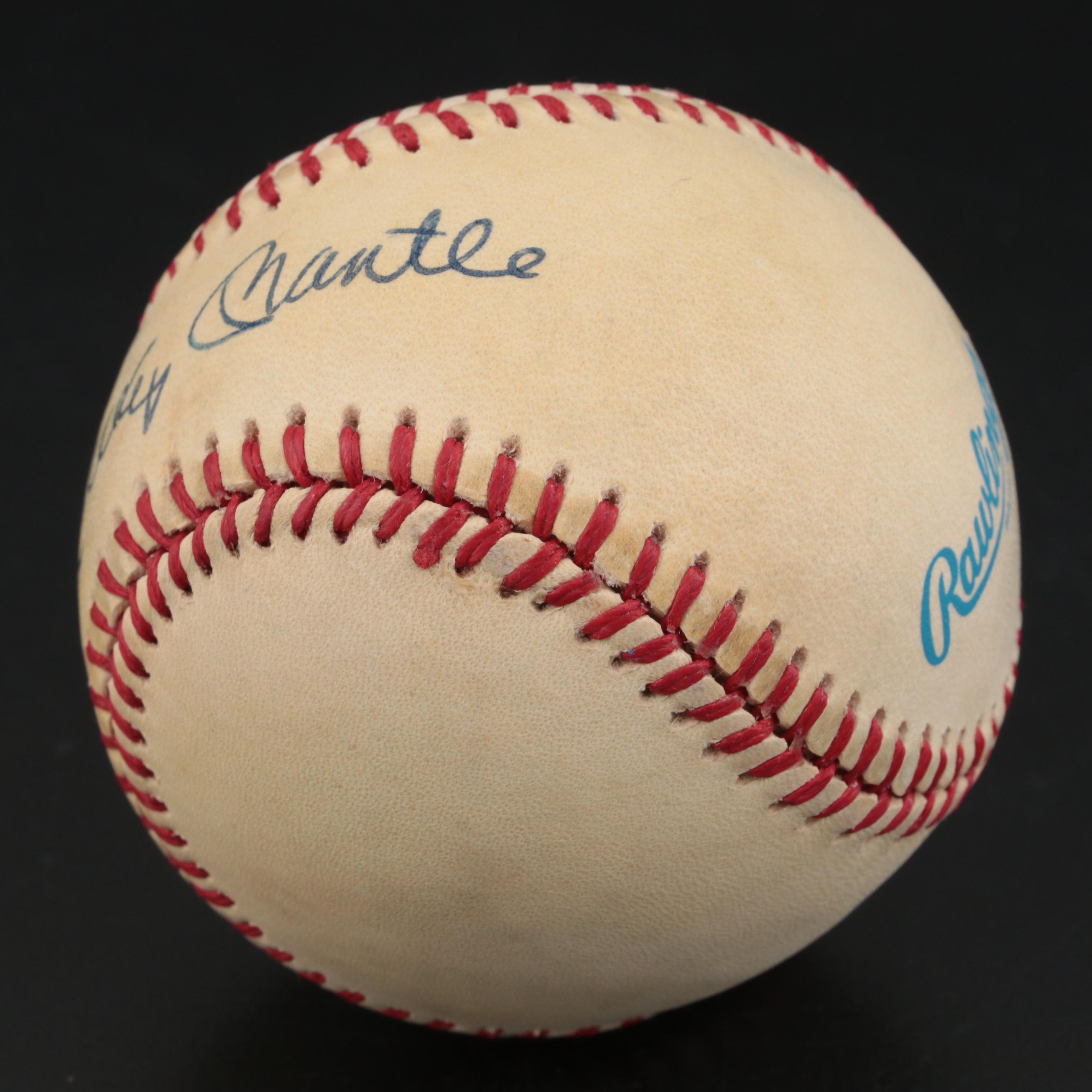 Mickey Mantle Signed Rawlings A.L. Baseball with SGC Graded 1962 Topps Card