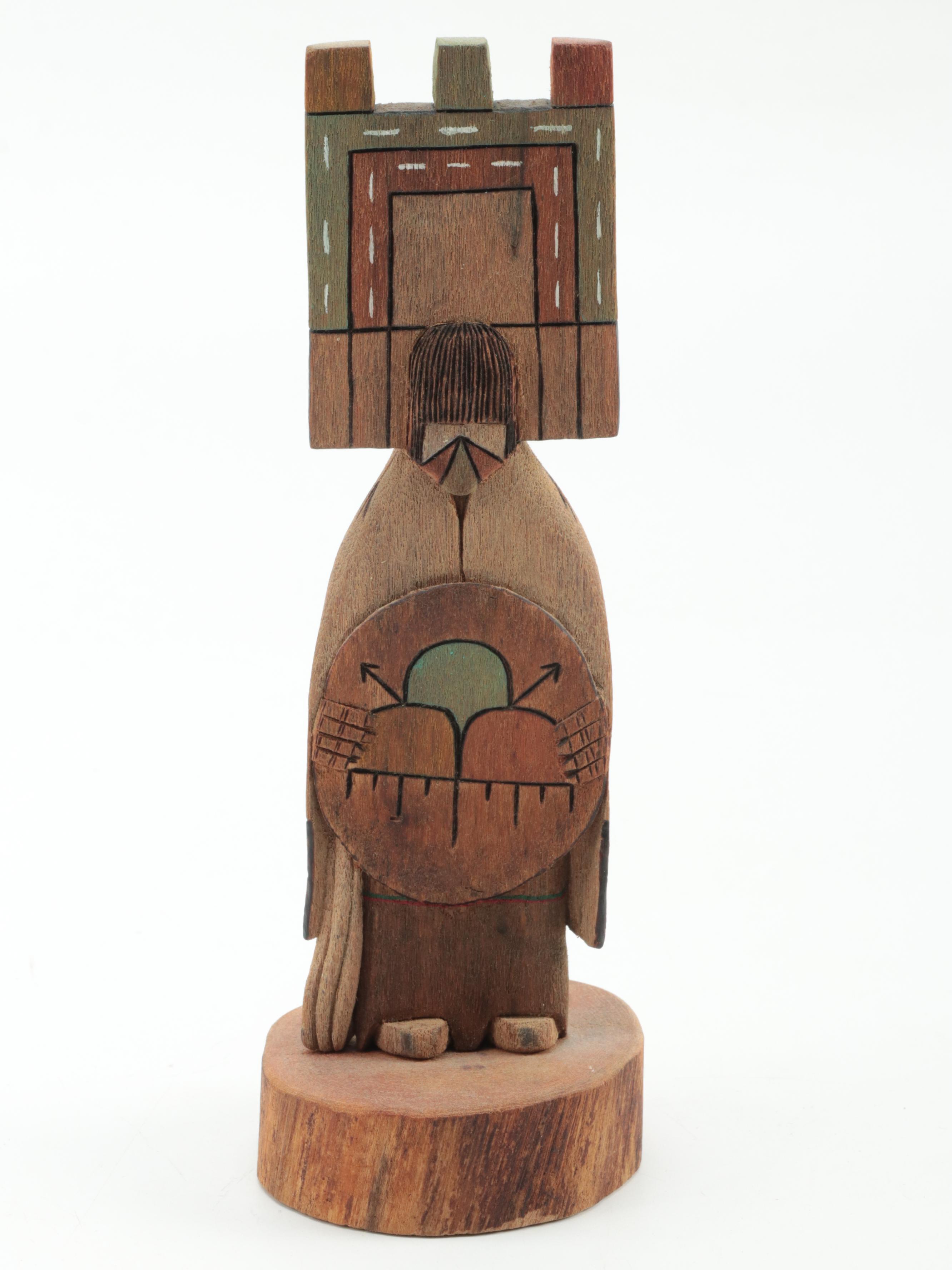 Hopi Palhik Mana Sculpture and Decorated Gourds