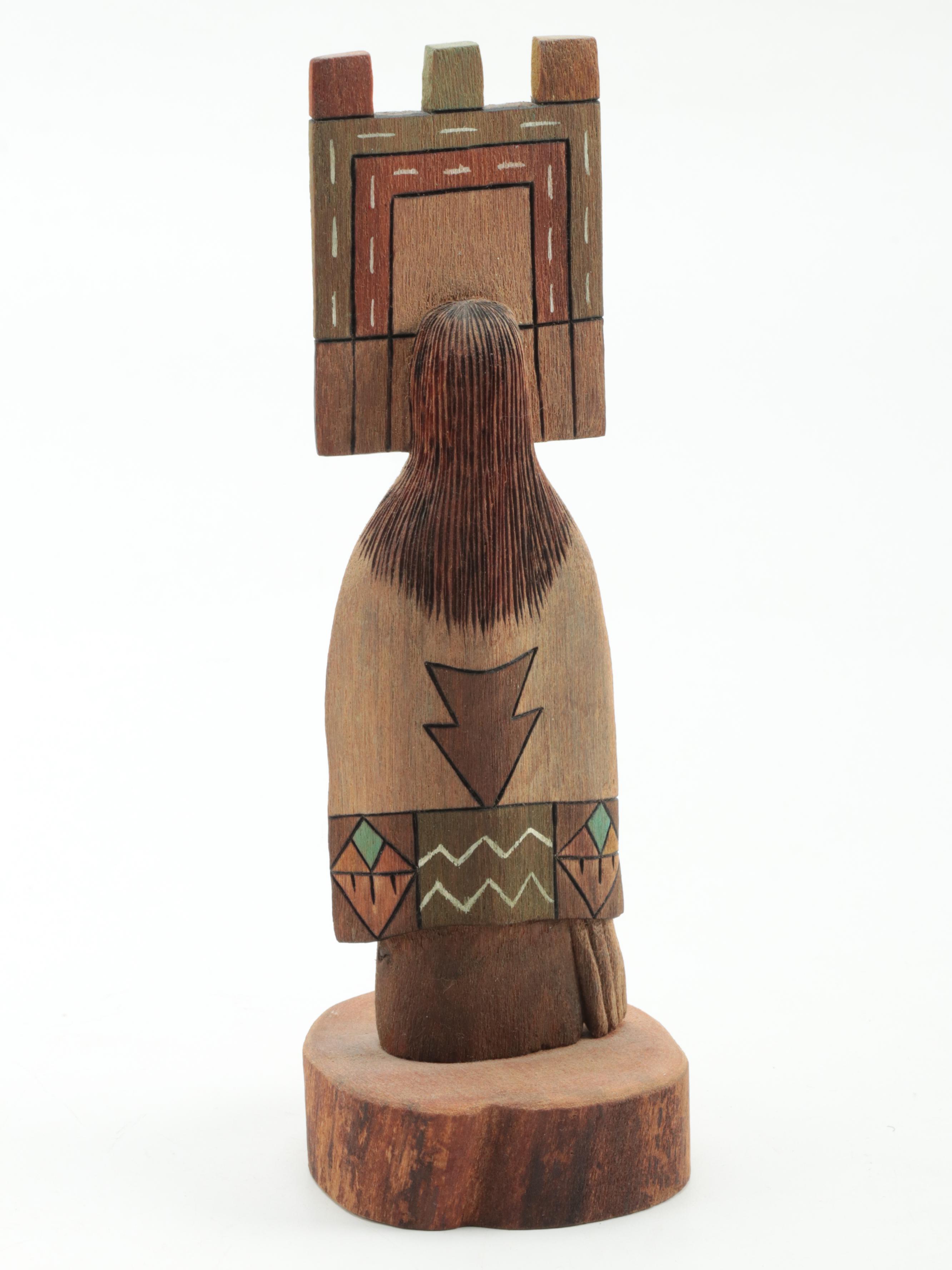 Hopi Palhik Mana Sculpture and Decorated Gourds