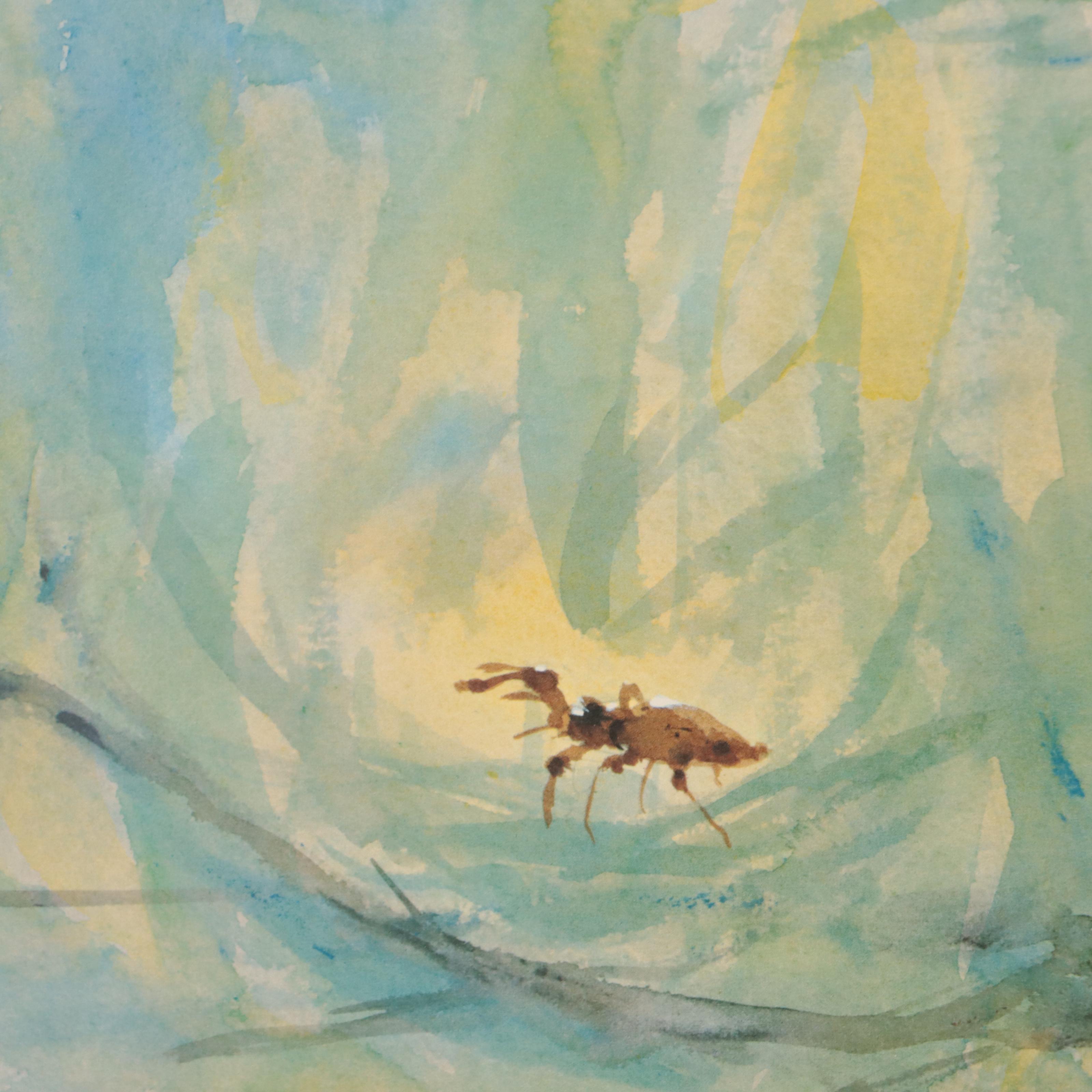 Robert Ravelle Watercolor Painting "Friend or Foe?" 1970