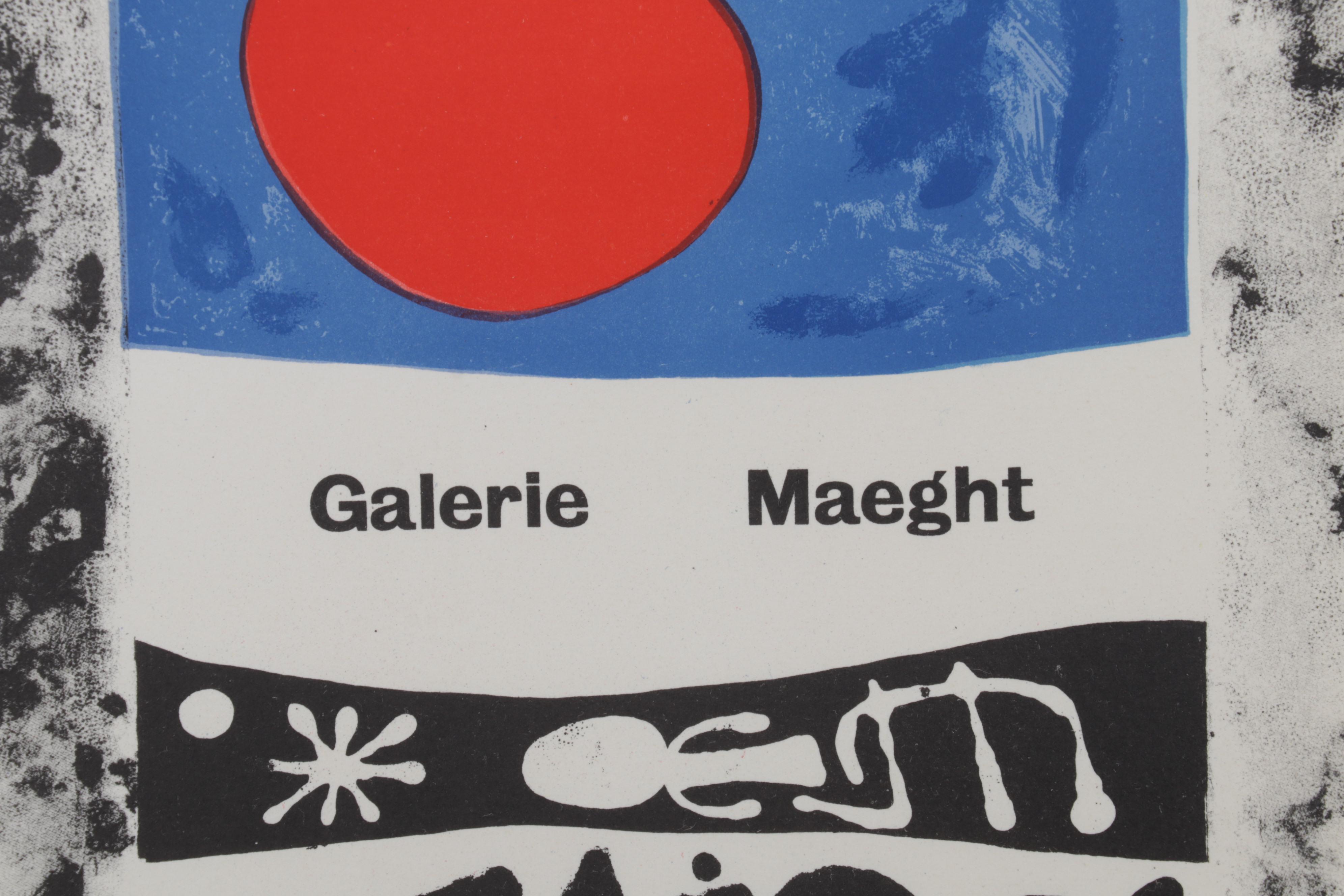 Galerie Maeght Color Lithograph After Joan Miró "Miró - Oeuvres récentes," 1959