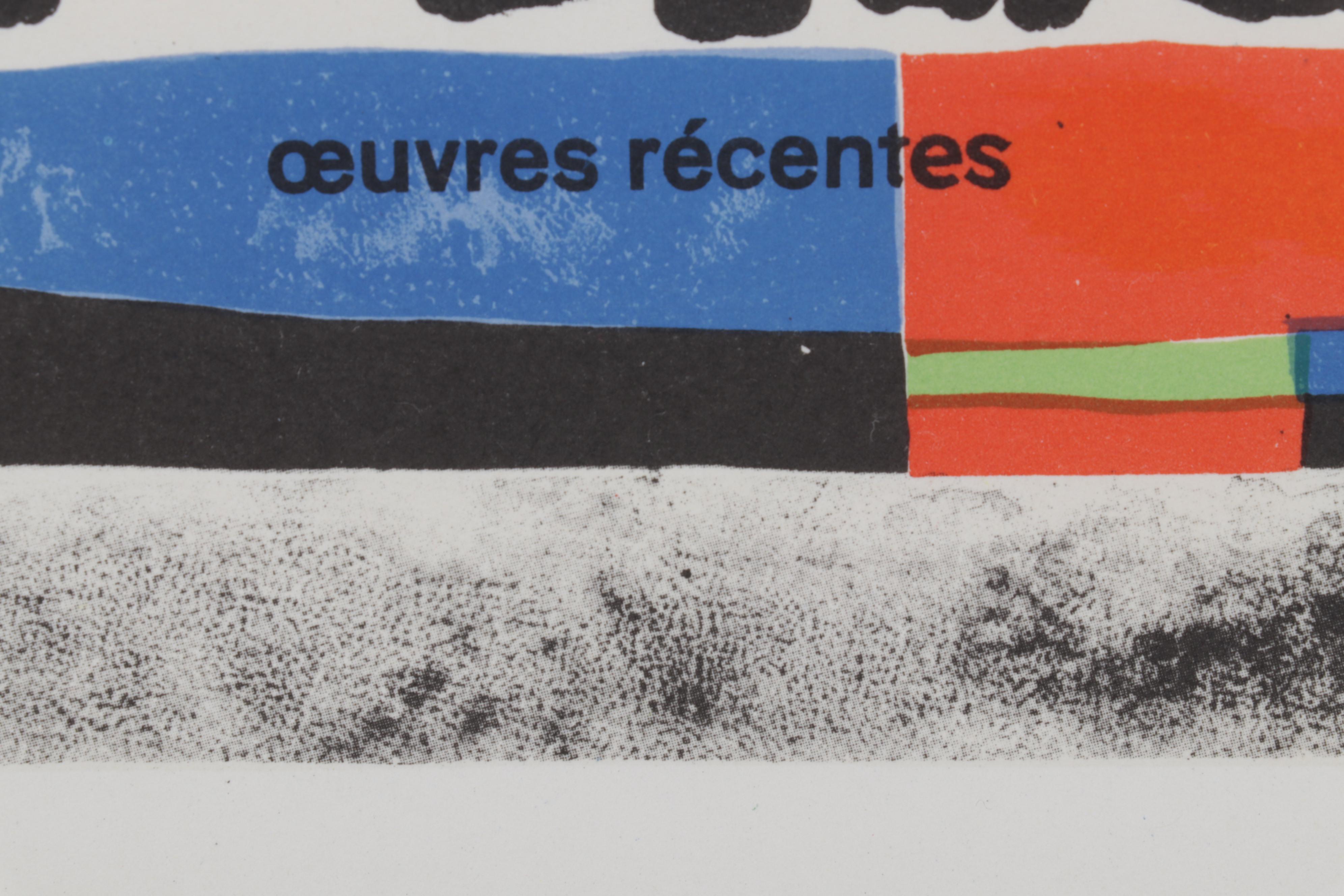 Galerie Maeght Color Lithograph After Joan Miró "Miró - Oeuvres récentes," 1959