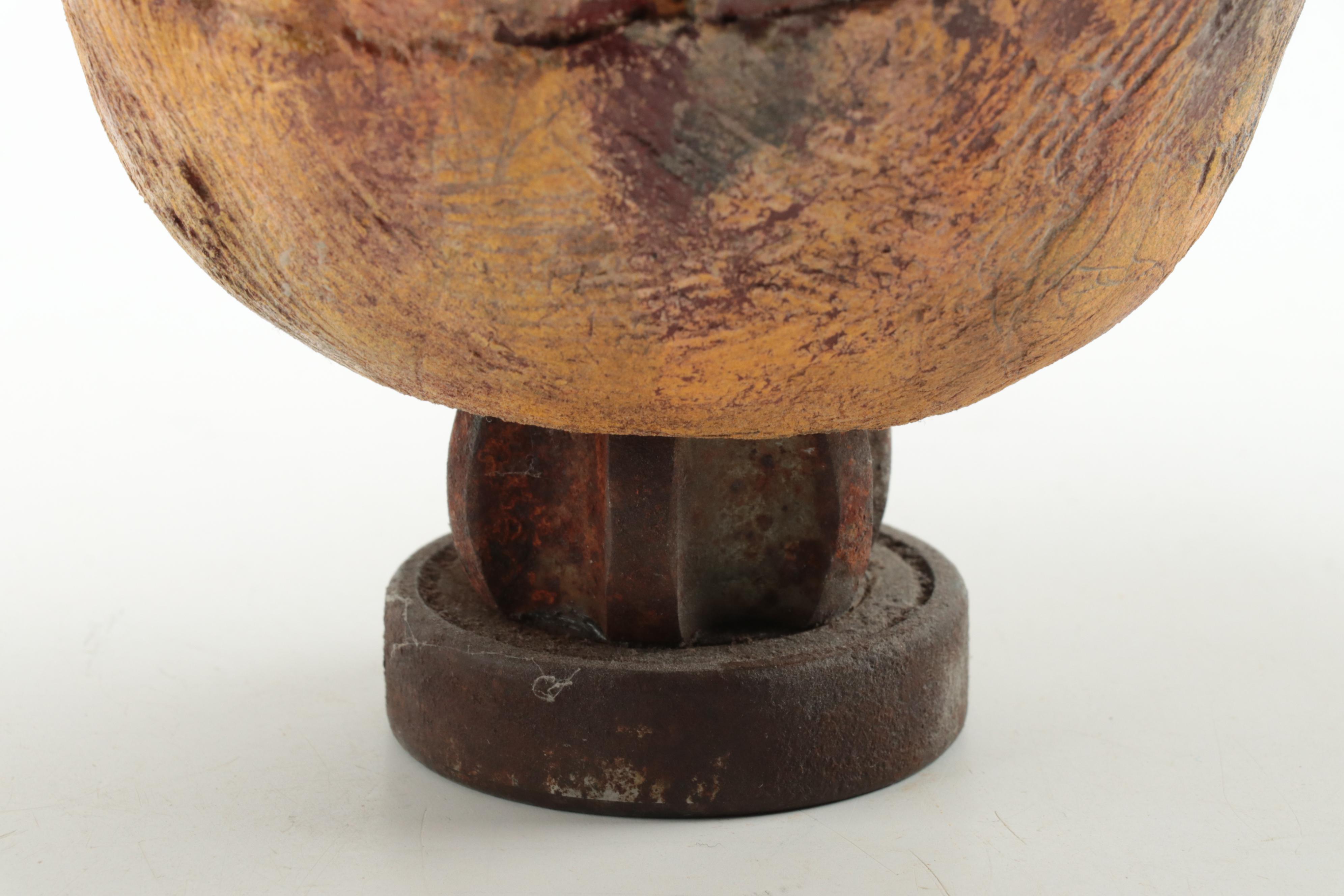 Painted Ceramic Floral Sculpture