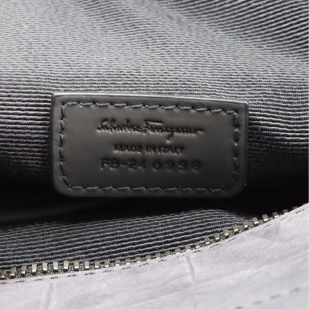 Salvatore Ferragamo Tall Tote in Crocodile Embossed Nubuck Leather