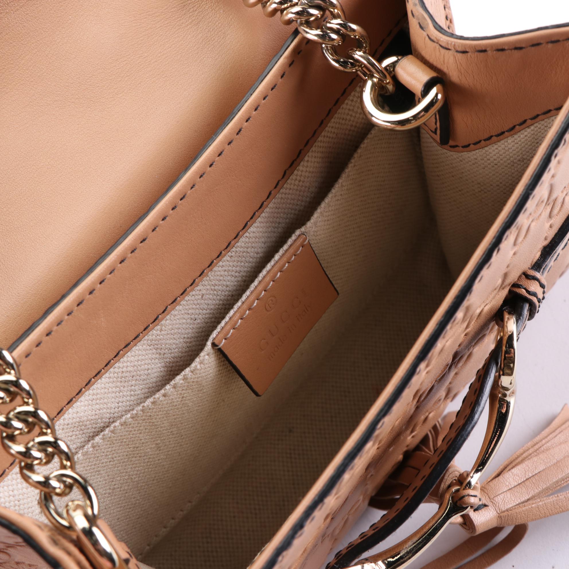 Gucci Emily Crossbody Front Flap Bag in Guccissima Leather