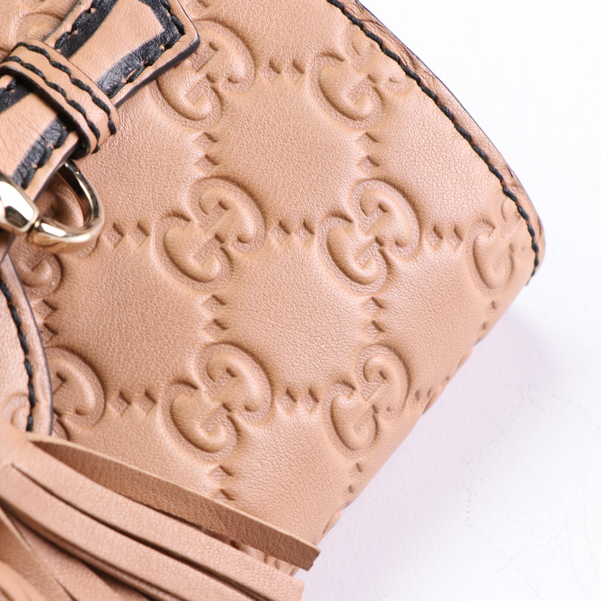 Gucci Emily Crossbody Front Flap Bag in Guccissima Leather