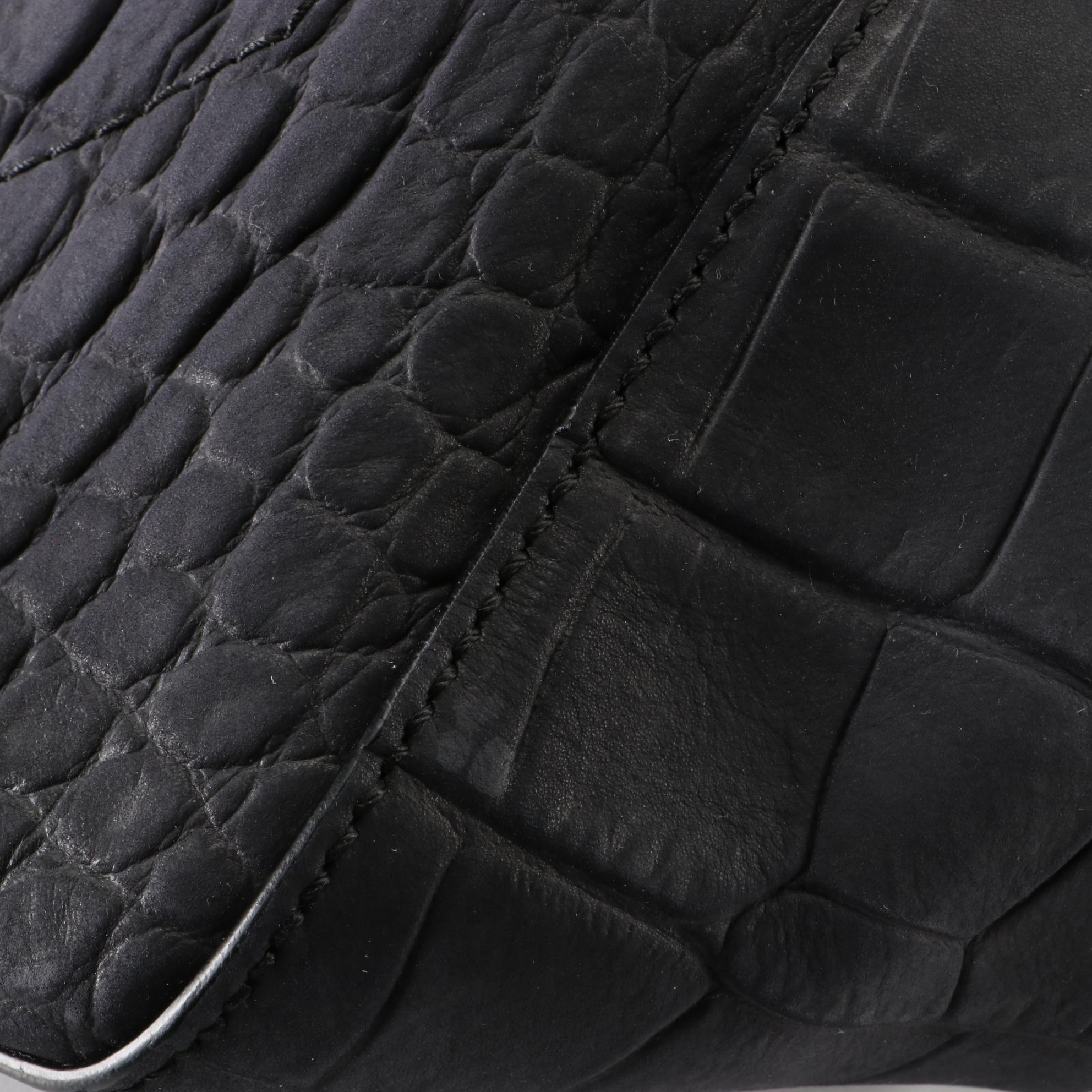 Salvatore Ferragamo Tall Tote in Crocodile Embossed Nubuck Leather