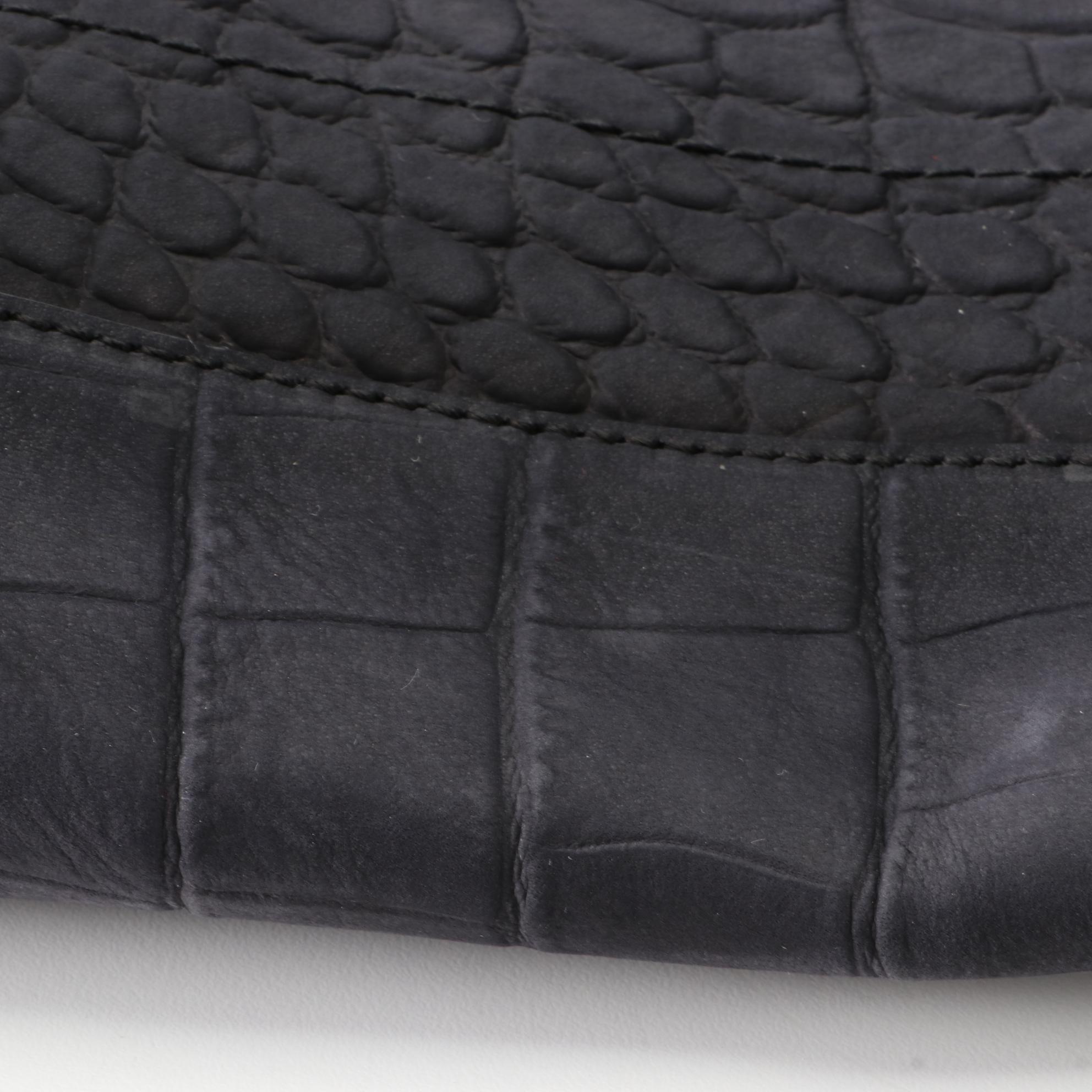 Salvatore Ferragamo Tall Tote in Crocodile Embossed Nubuck Leather