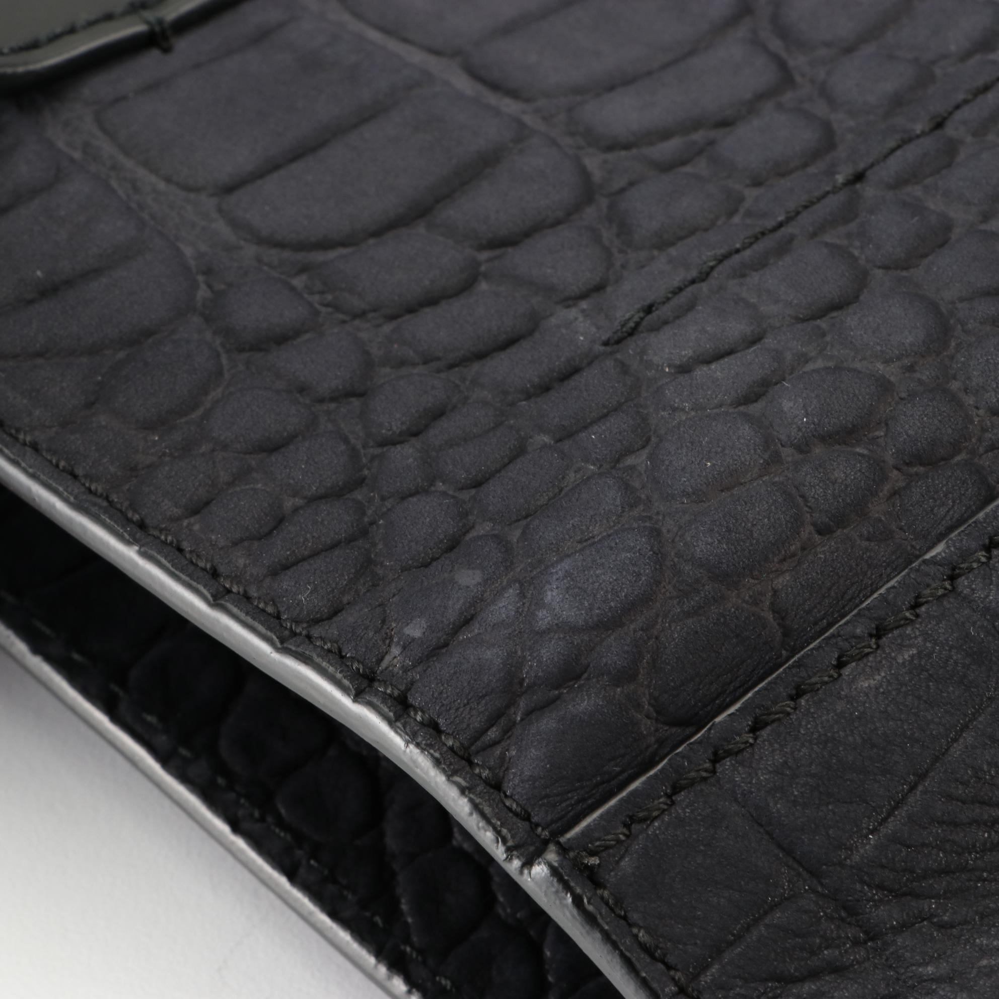 Salvatore Ferragamo Tall Tote in Crocodile Embossed Nubuck Leather