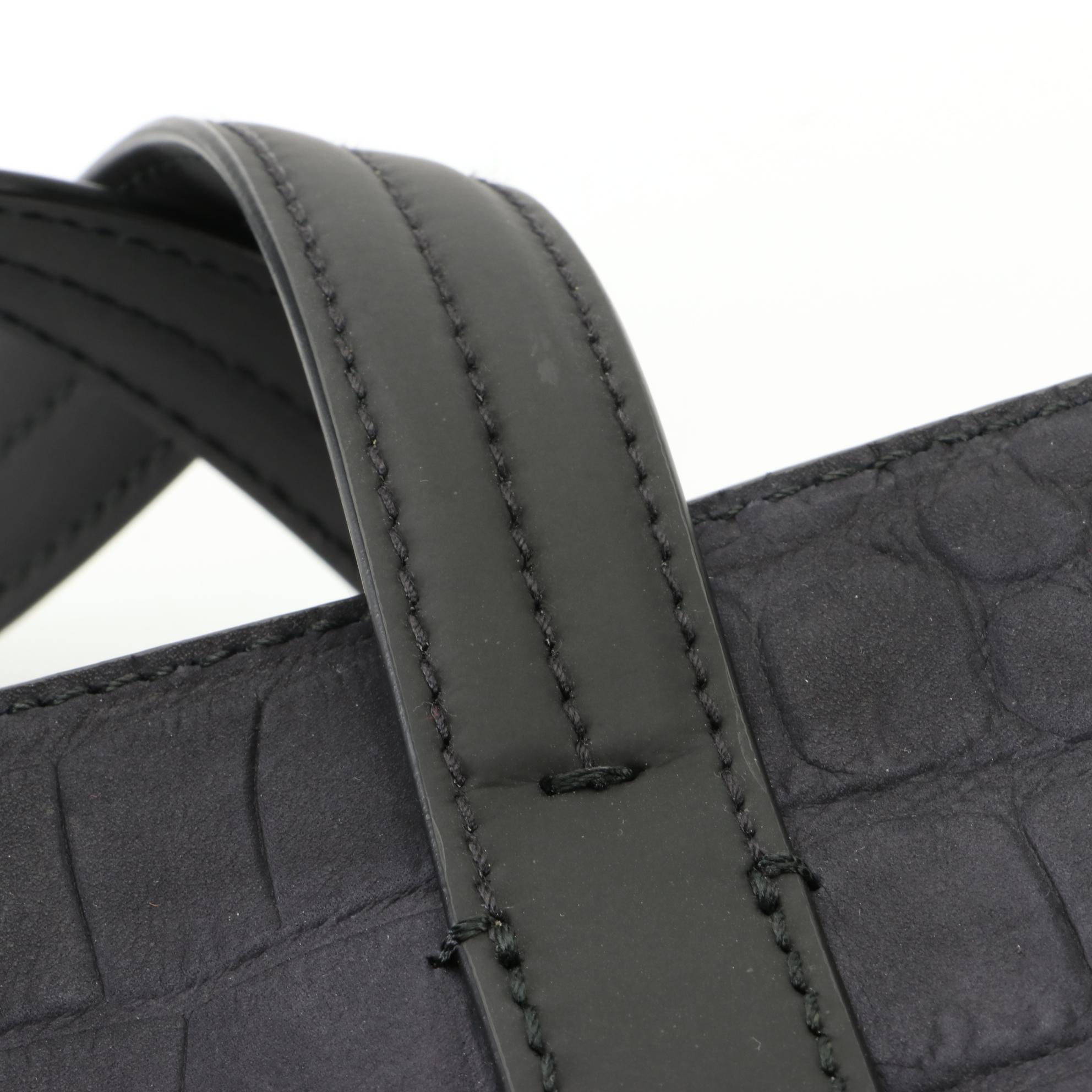 Salvatore Ferragamo Tall Tote in Crocodile Embossed Nubuck Leather