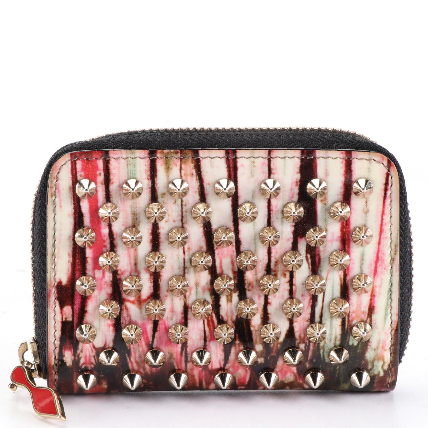 Christian Louboutin Panettone-Studded Coin Purse in Patent Leather