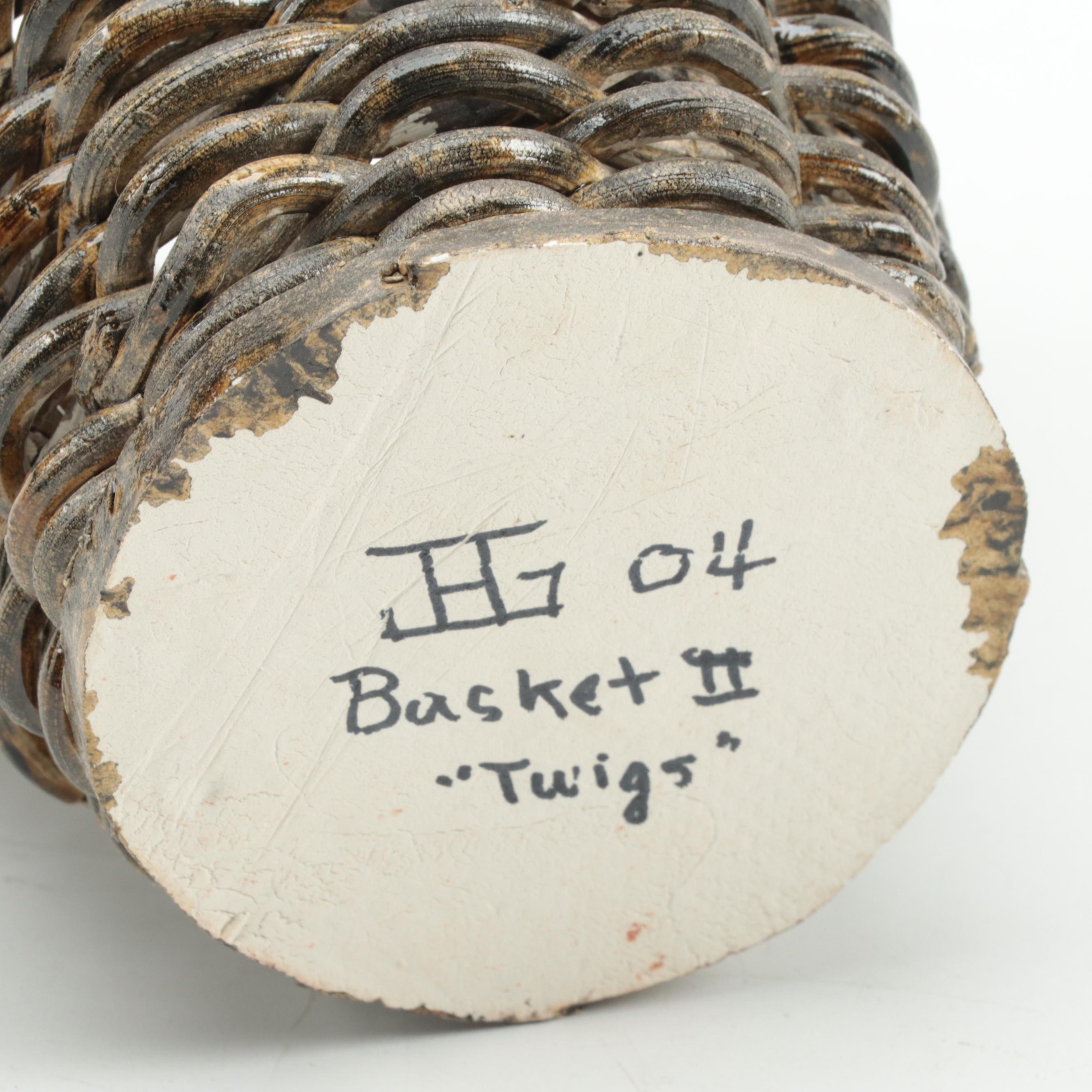 Ceramic Woven Basket "Twigs," 2004
