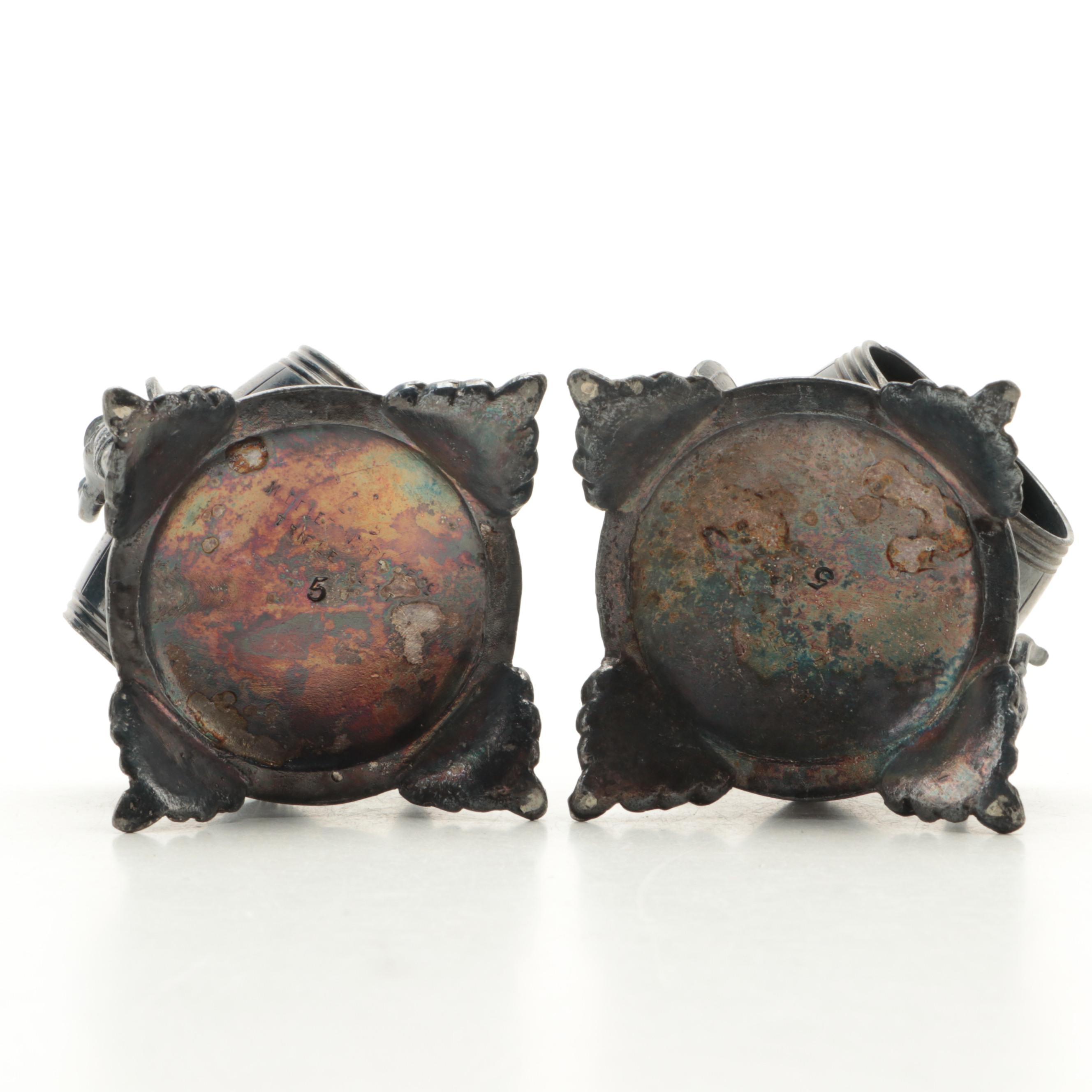 Middletown Plate Co. Figural and Other Silver Plate Napkin Rings, Late 19th C.