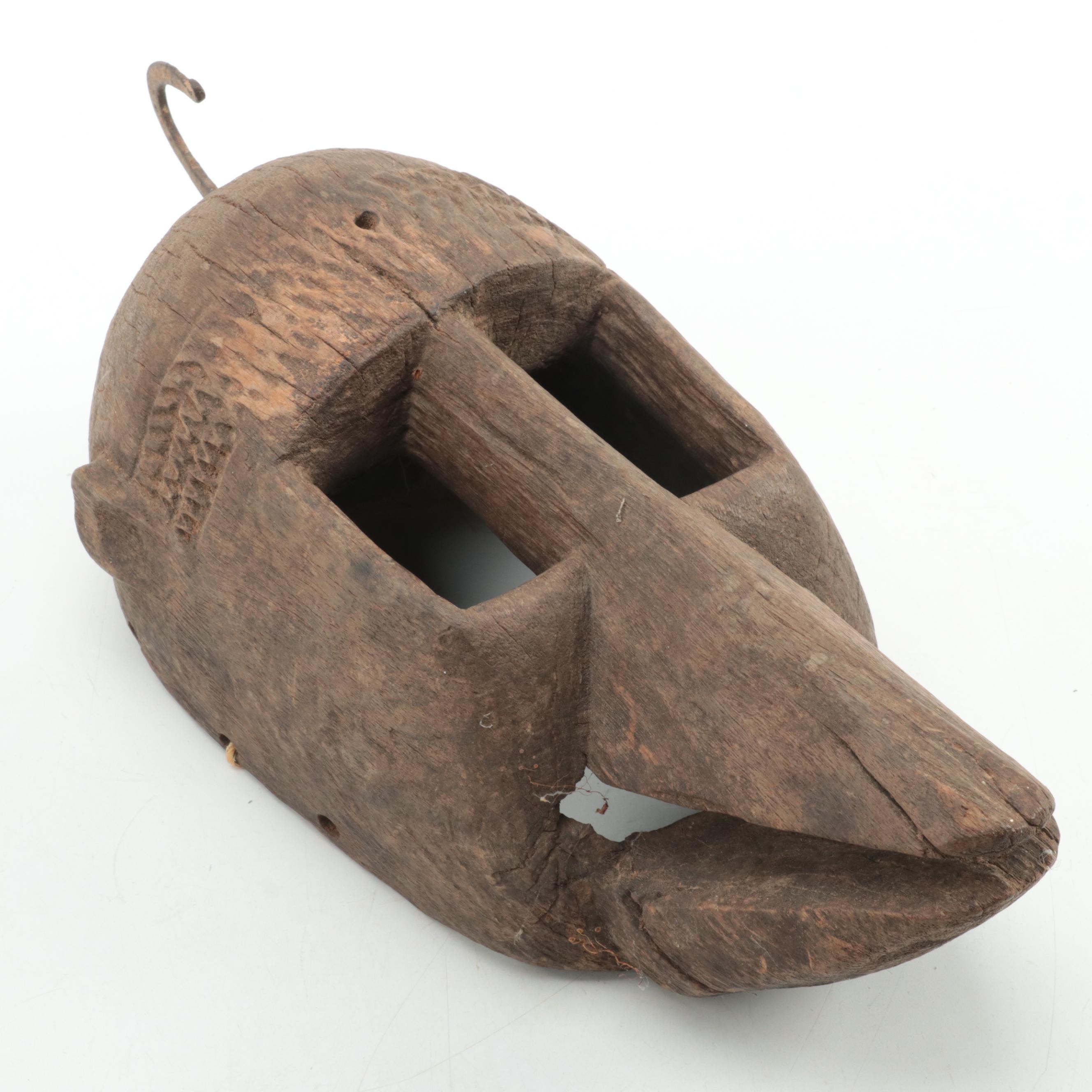 Dogon Style Carved Wood Animal Face Mask, Mali