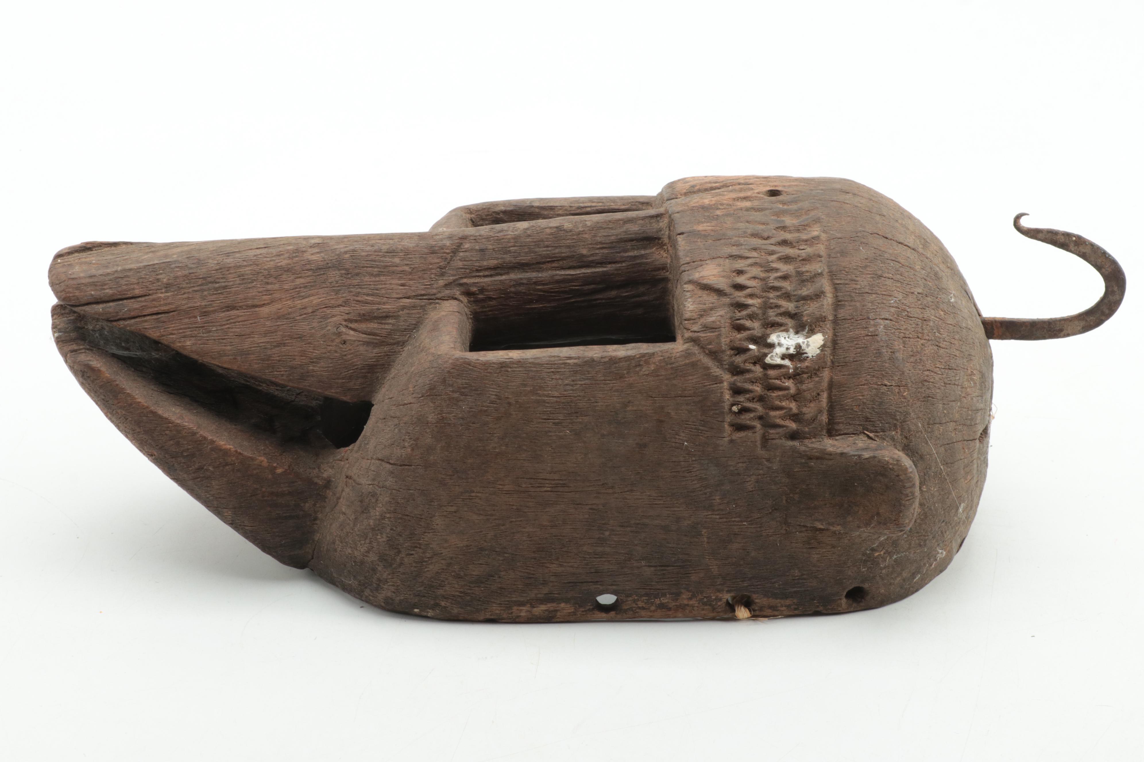 Dogon Style Carved Wood Animal Face Mask, Mali