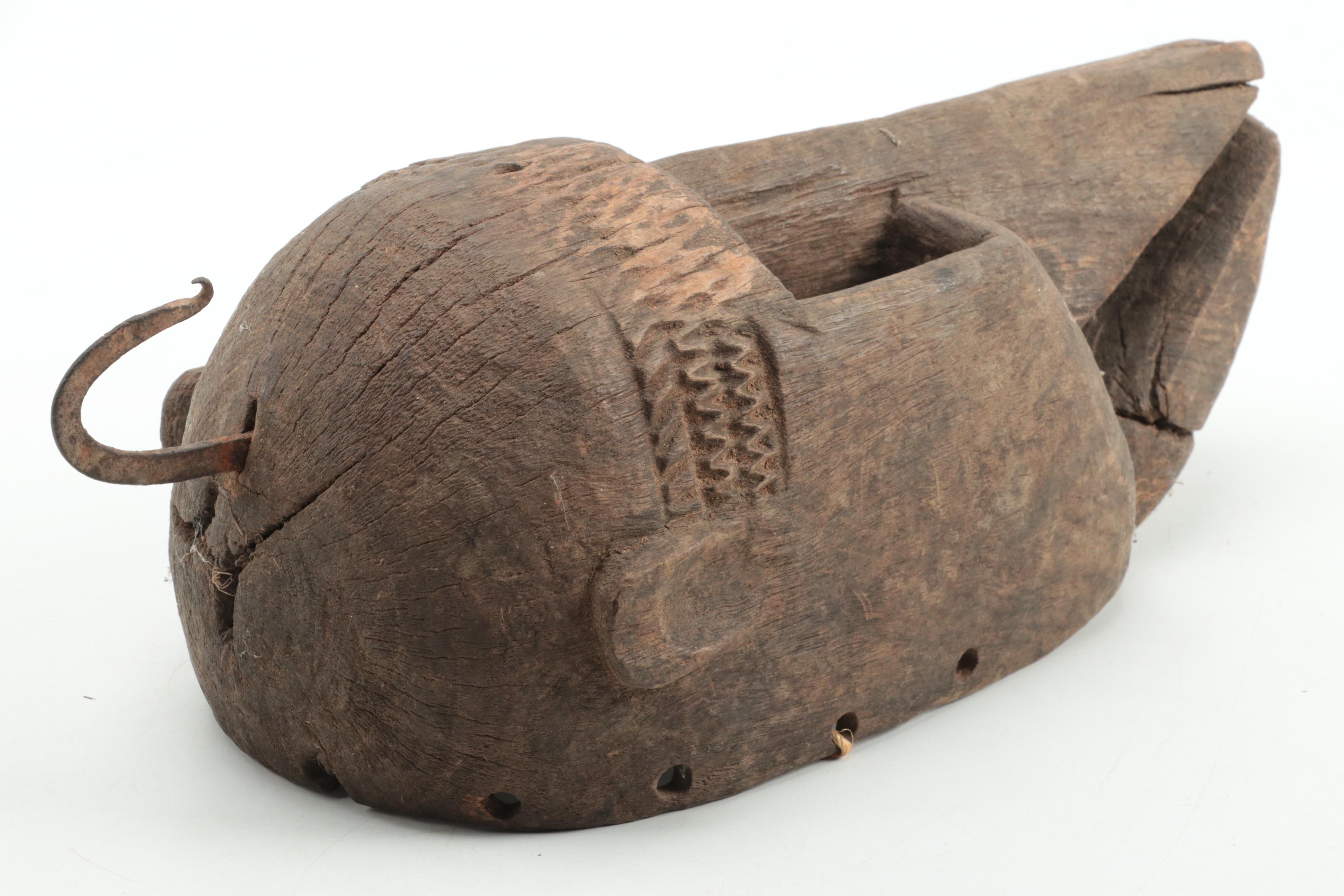 Dogon Style Carved Wood Animal Face Mask, Mali