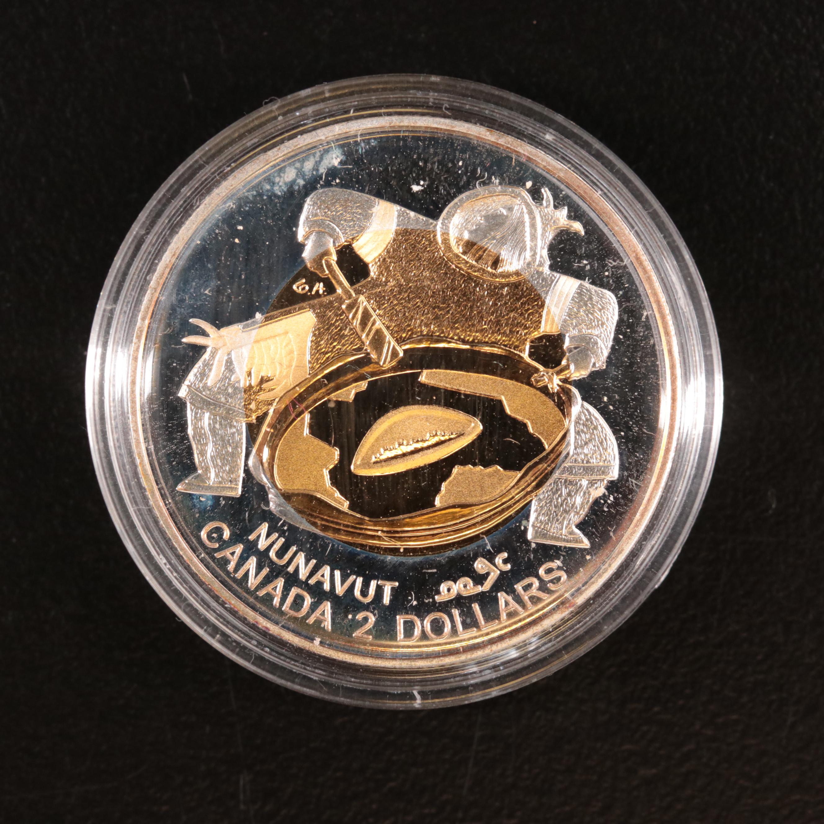 1999 Canada Nunavut Proof $2 Silver Coin and More