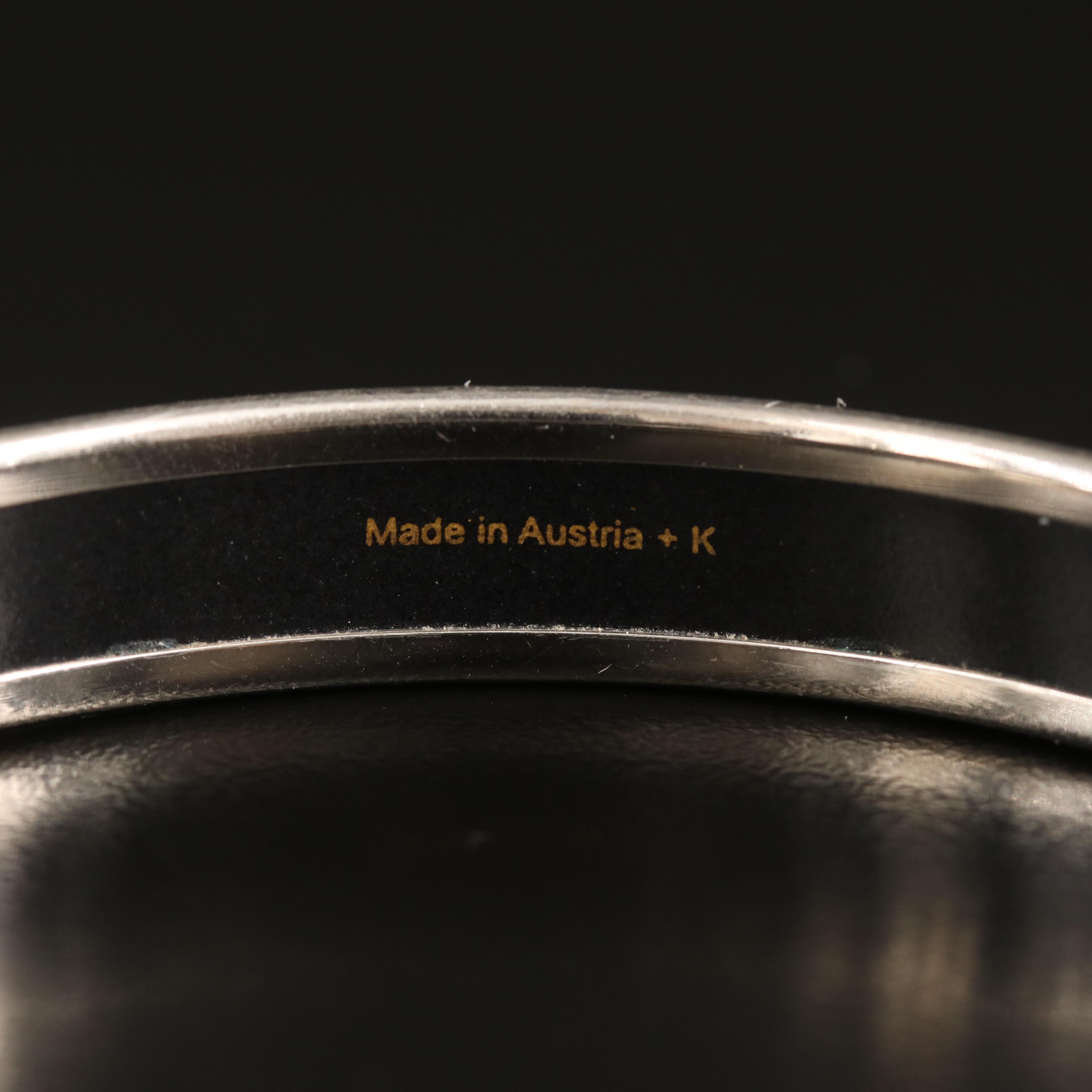 Hermès Narrow Logo Patchwork Enamel Bangle