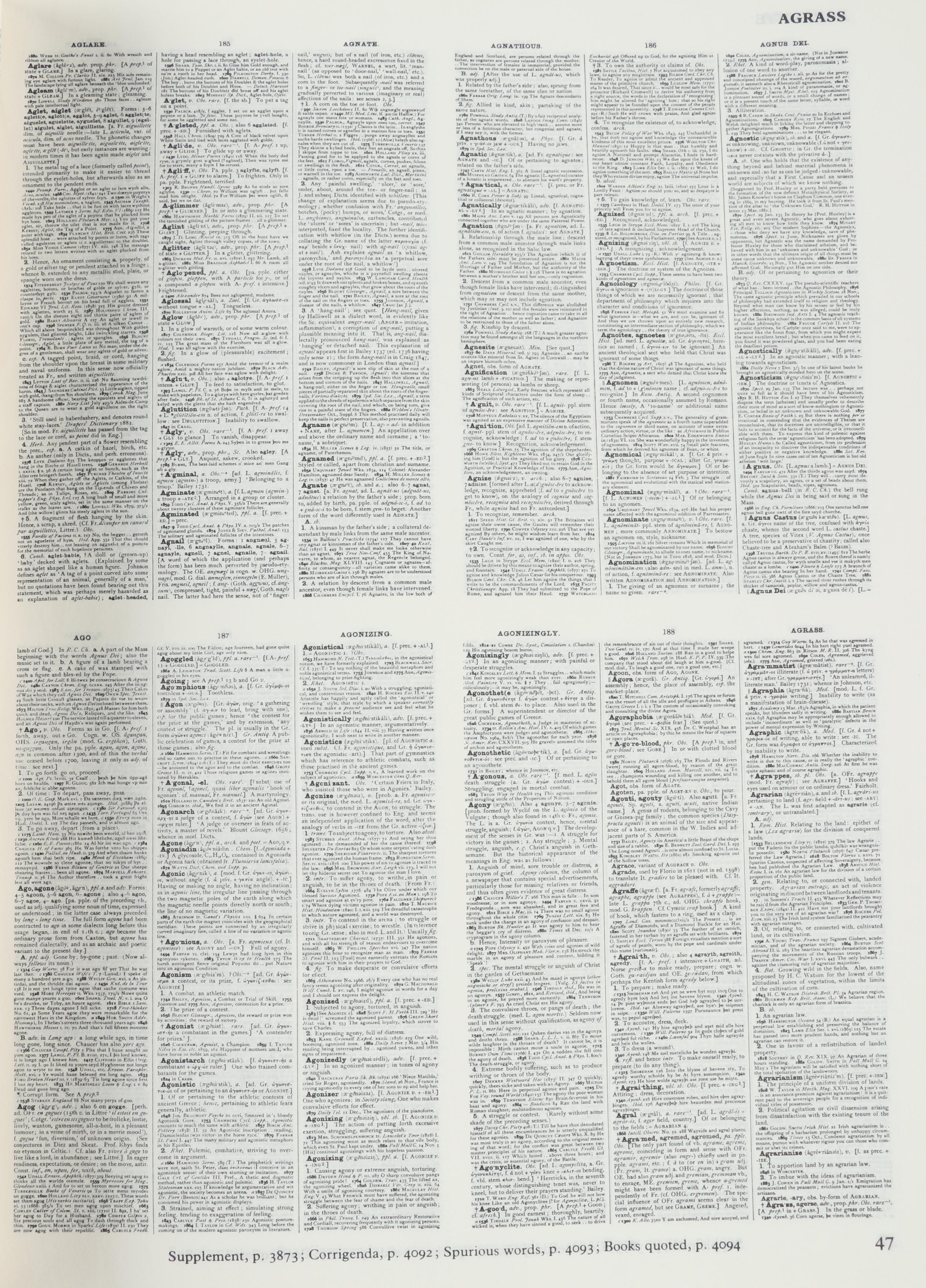 "Oxford English Dictionary" Two-Volume Box Set with Magnifying Glass, 1971