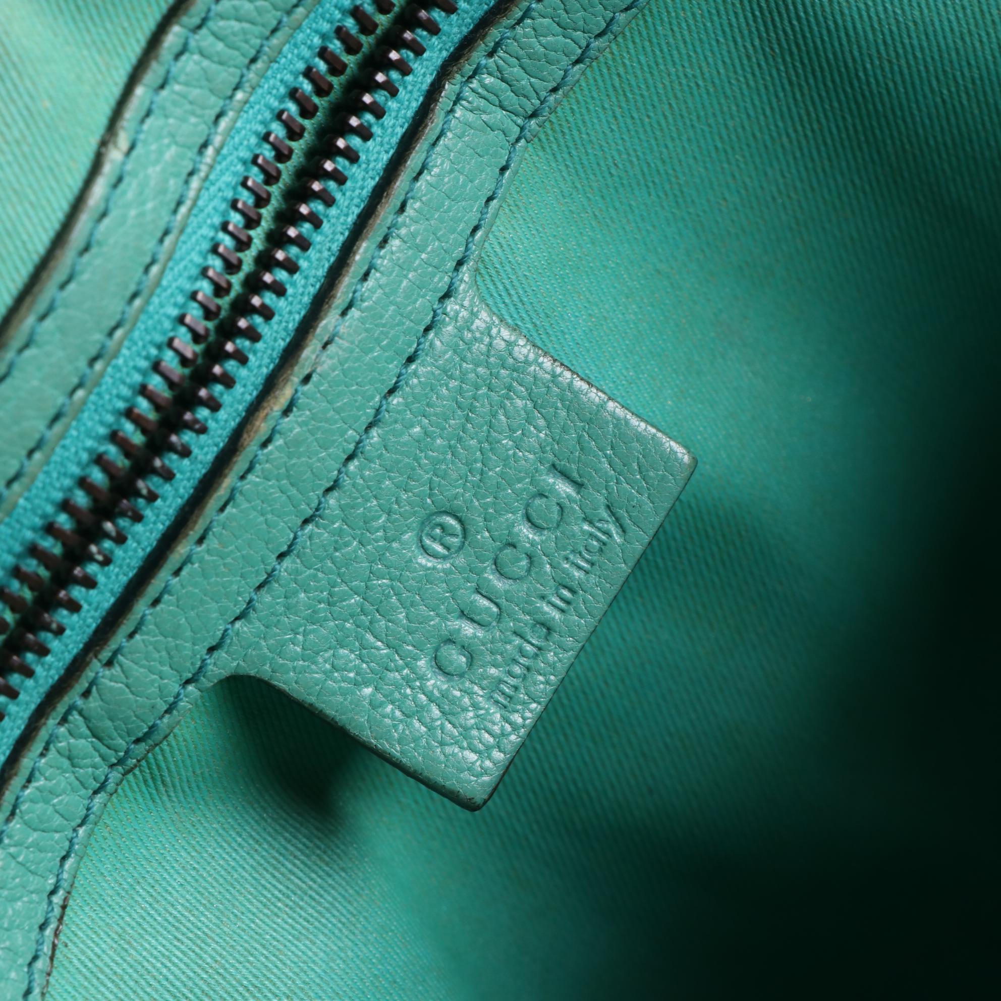 Gucci Bamboo Large Studded Hobo Bag in Grained Leather