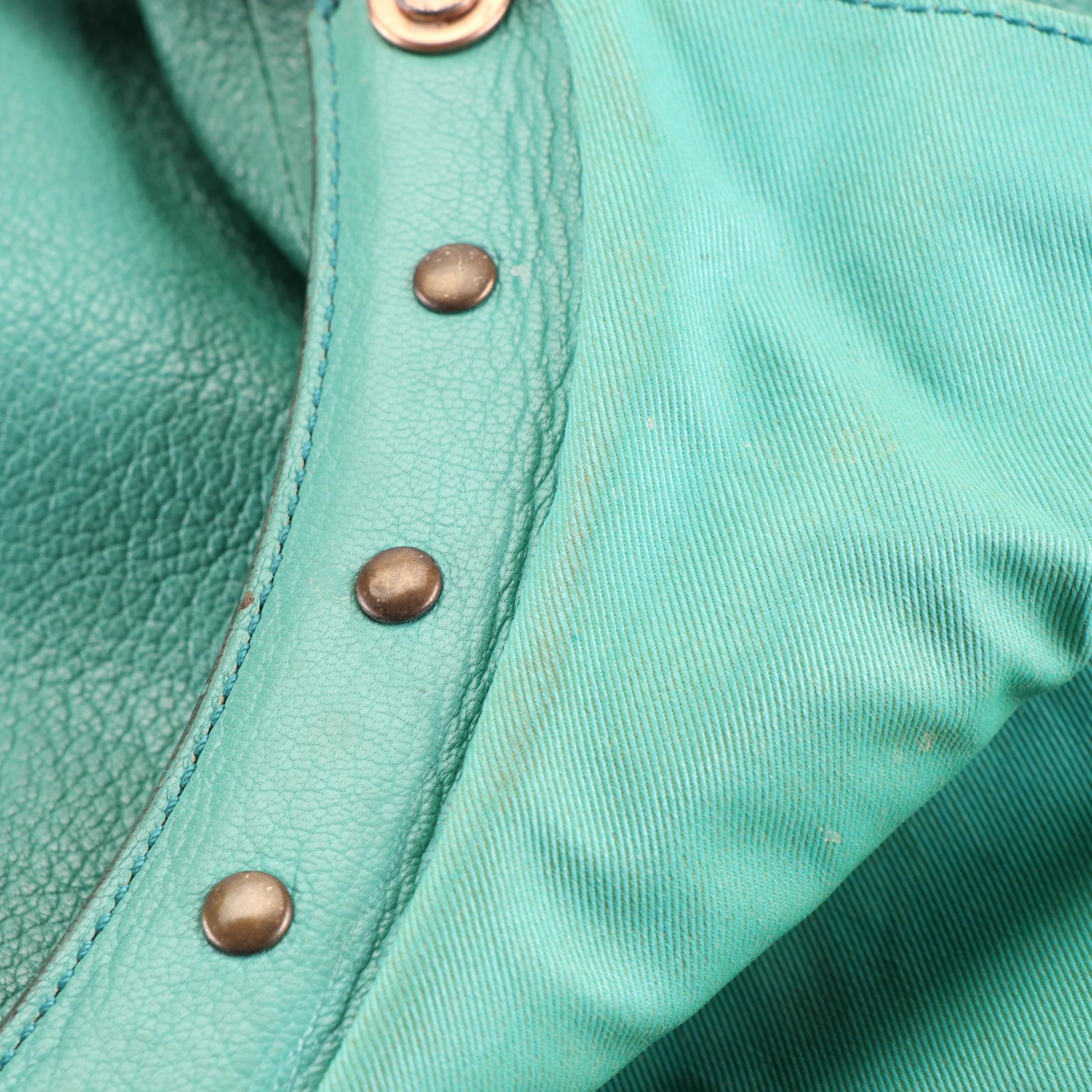 Gucci Bamboo Large Studded Hobo Bag in Grained Leather