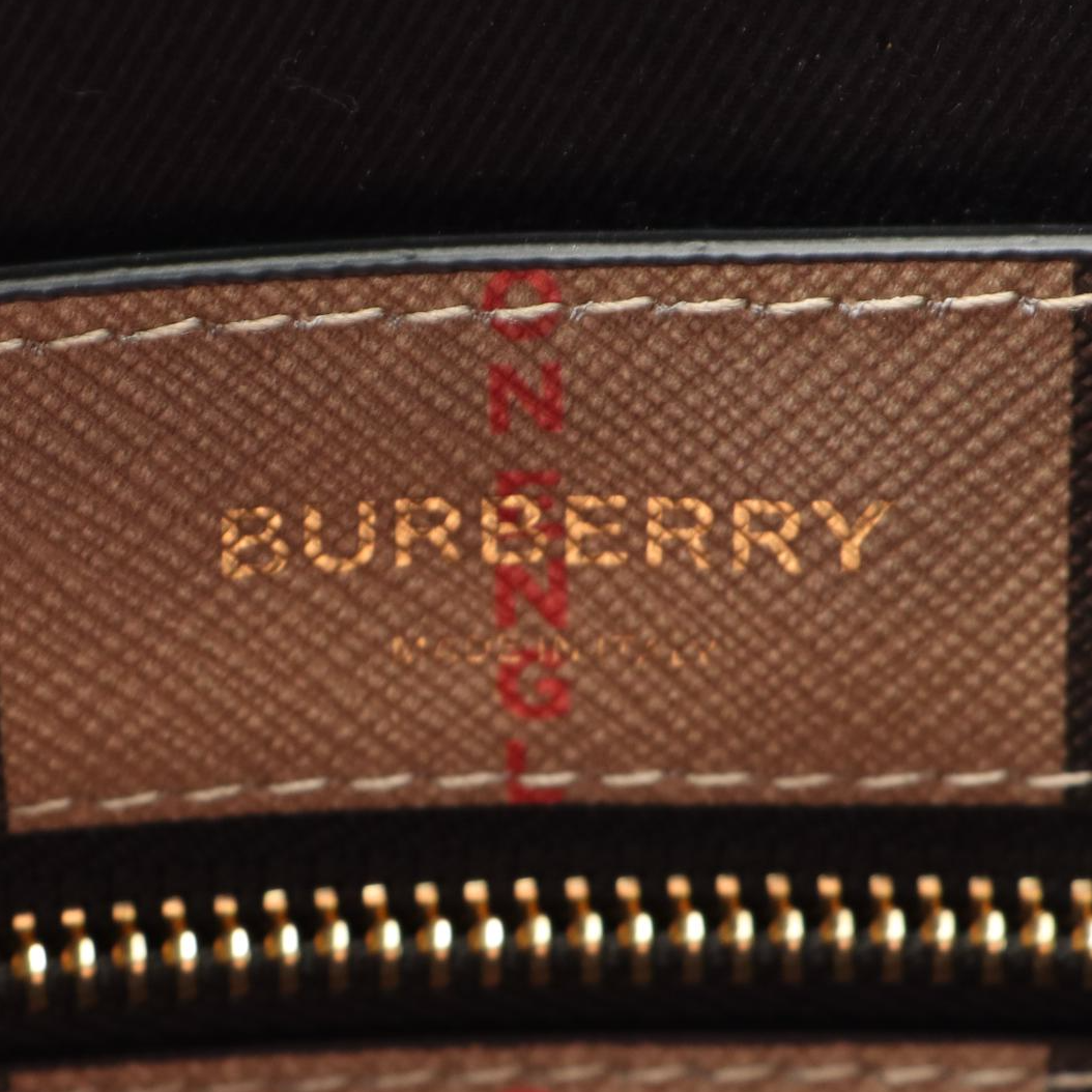 Burberry Portrait Tote in Icon Stripe E-Canvas and Leather