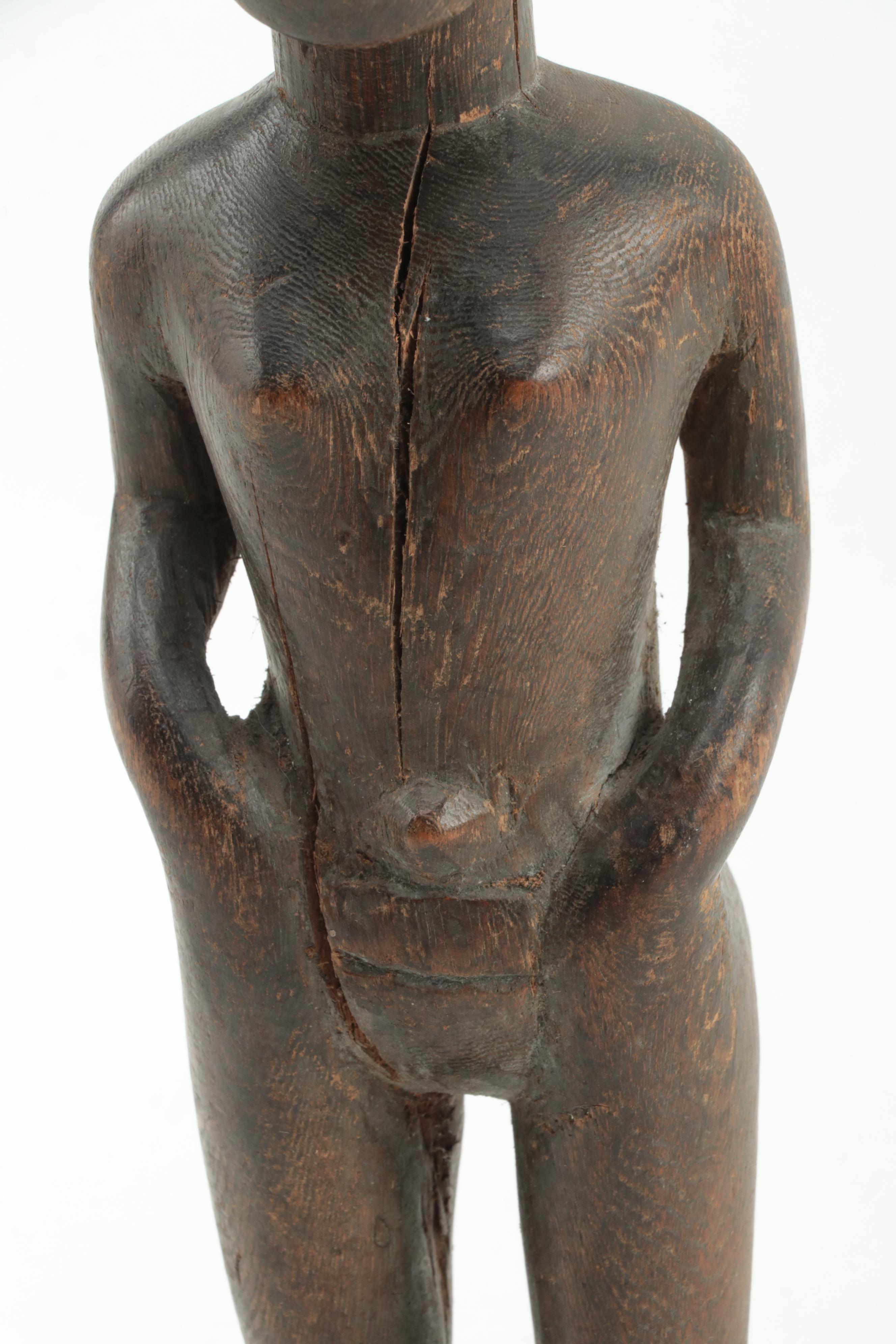 Baule-Inspired African Carved Wood Figure, West Africa