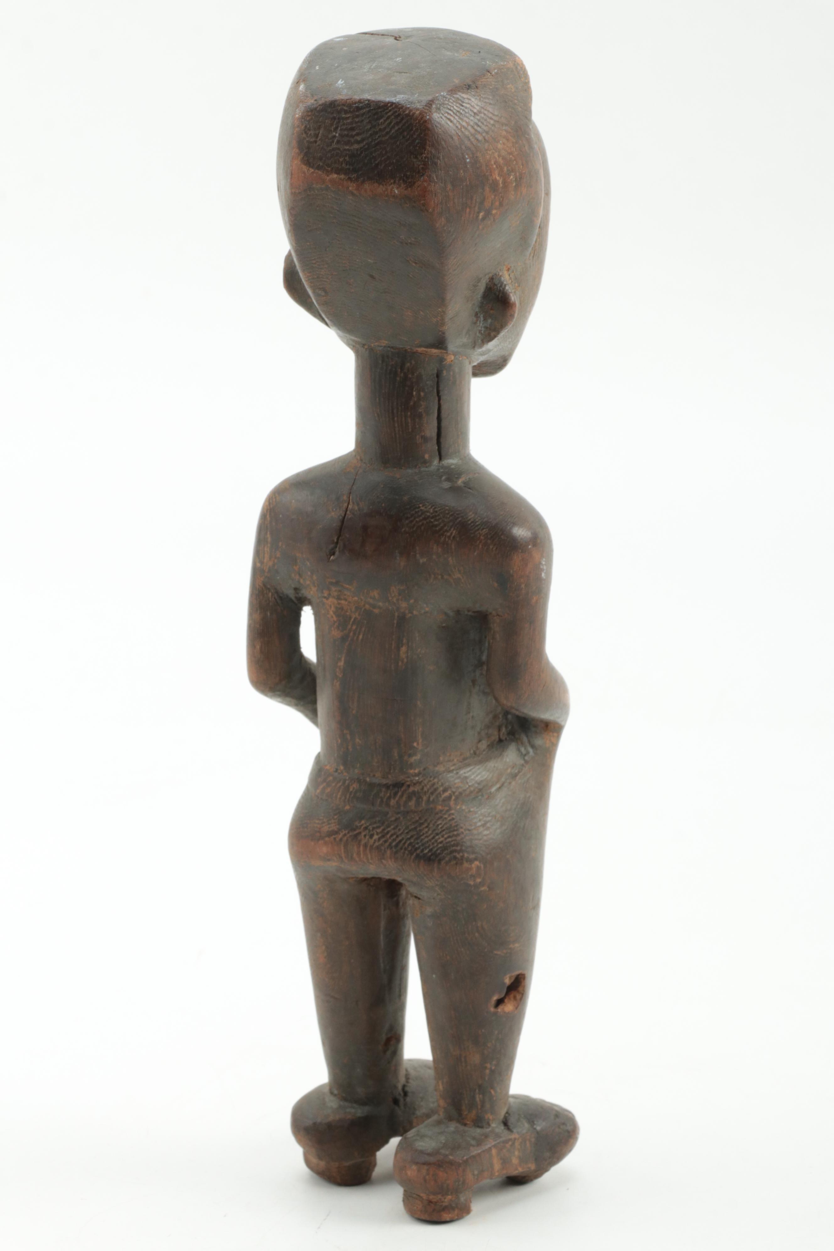 Baule-Inspired African Carved Wood Figure, West Africa