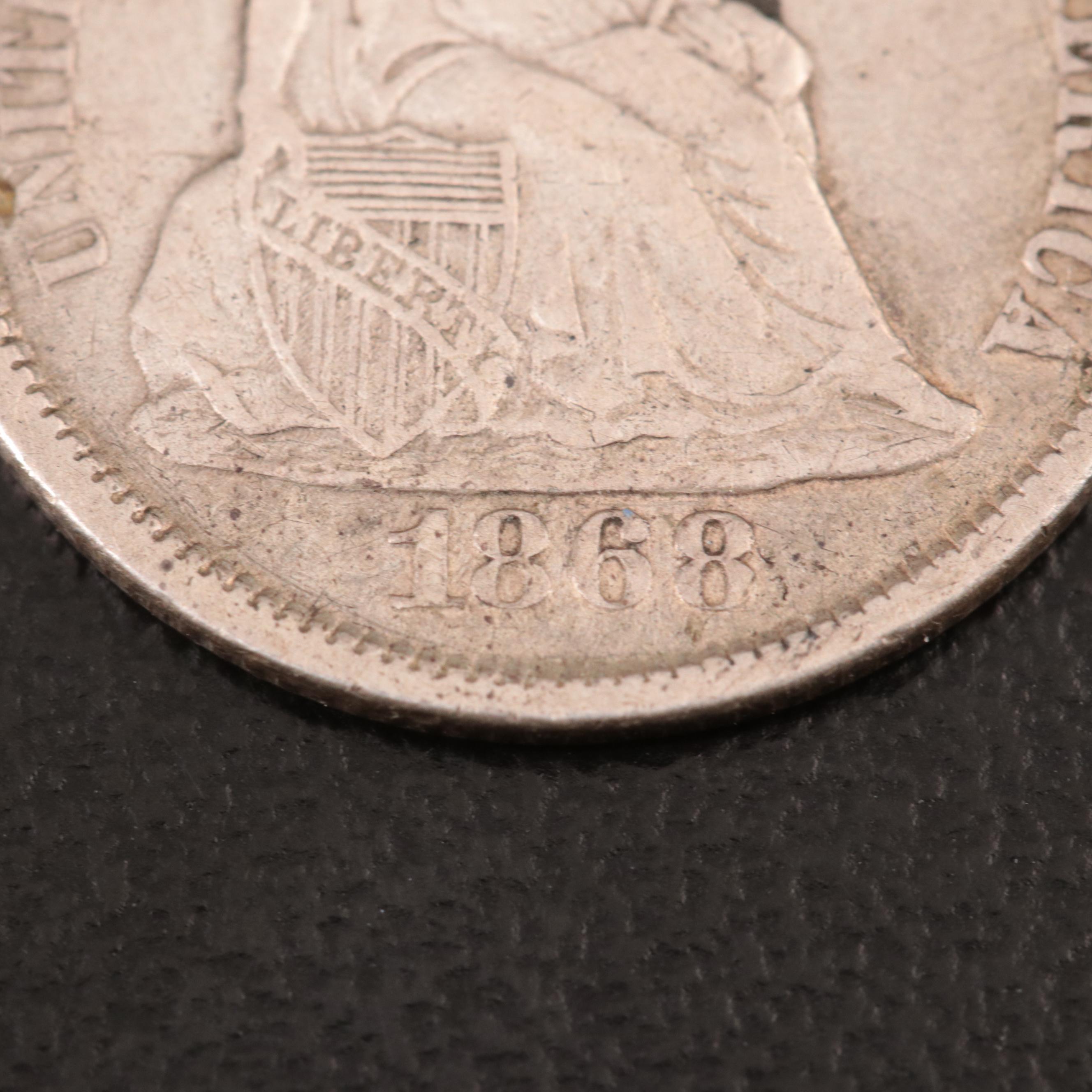Better Date 1868-S Liberty Seated Silver Dime