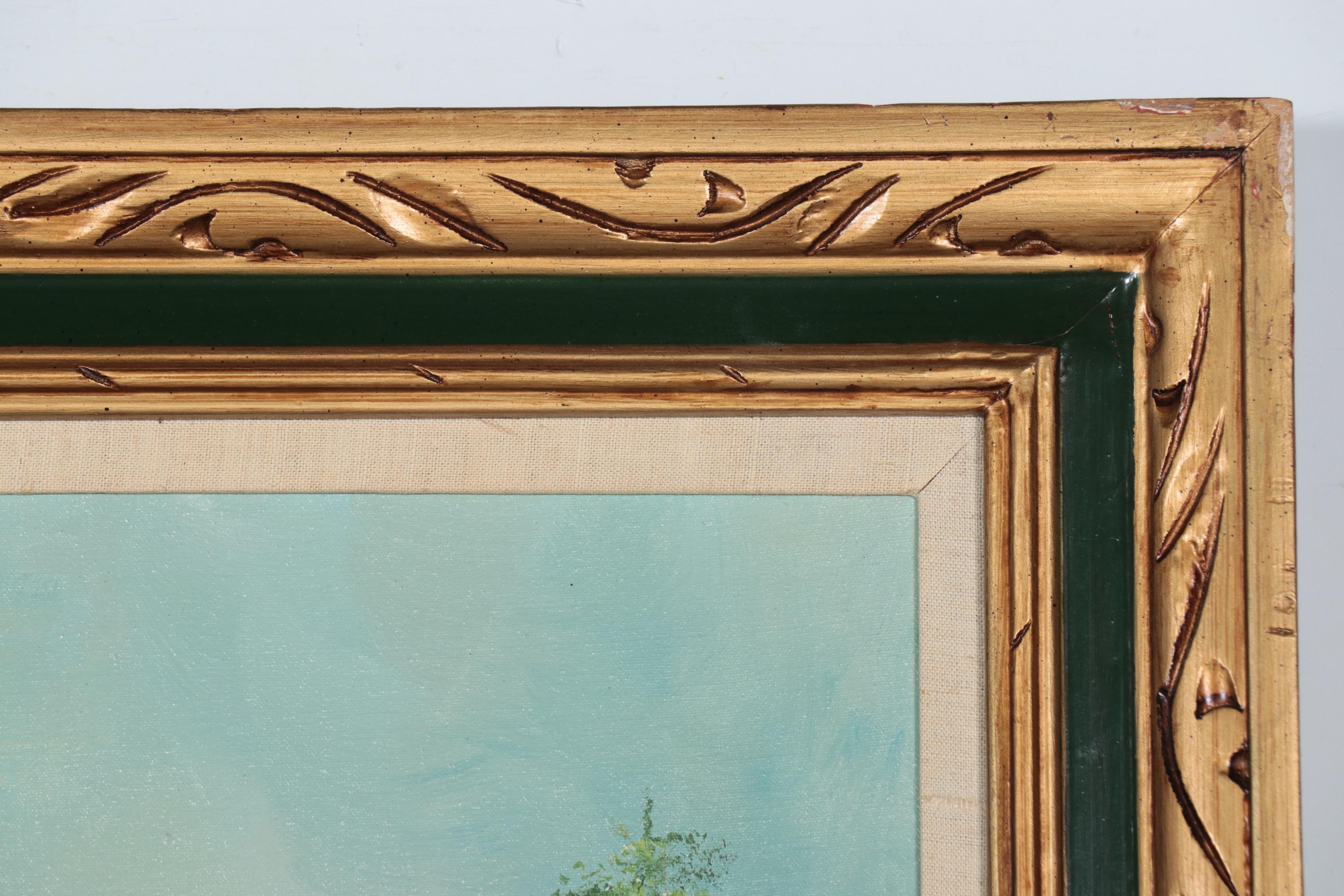 R. Rogers Impressionist Style Oil Painting of Cottage