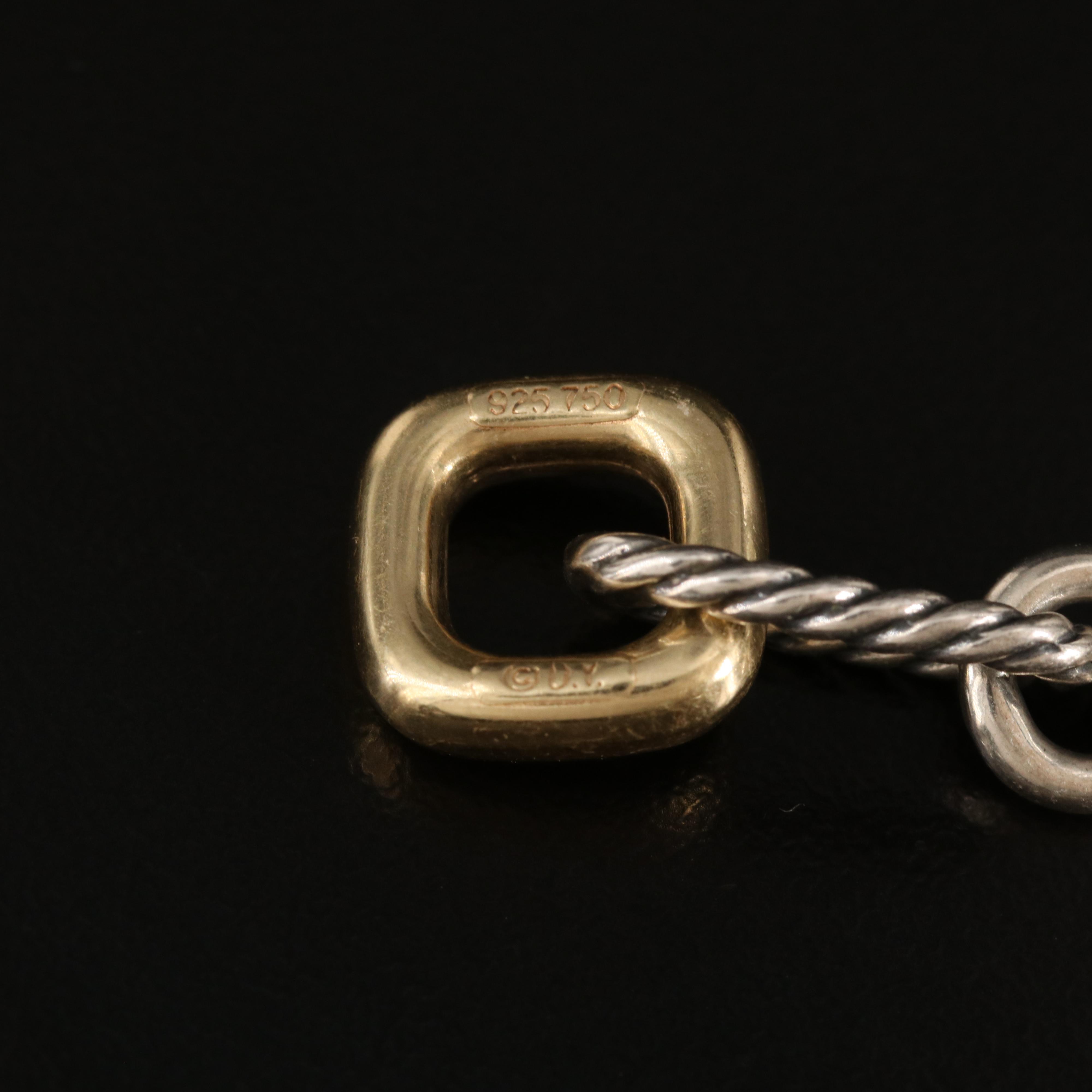 David Yurman Sterling Figaro Chain Bracelet with 18K Accents