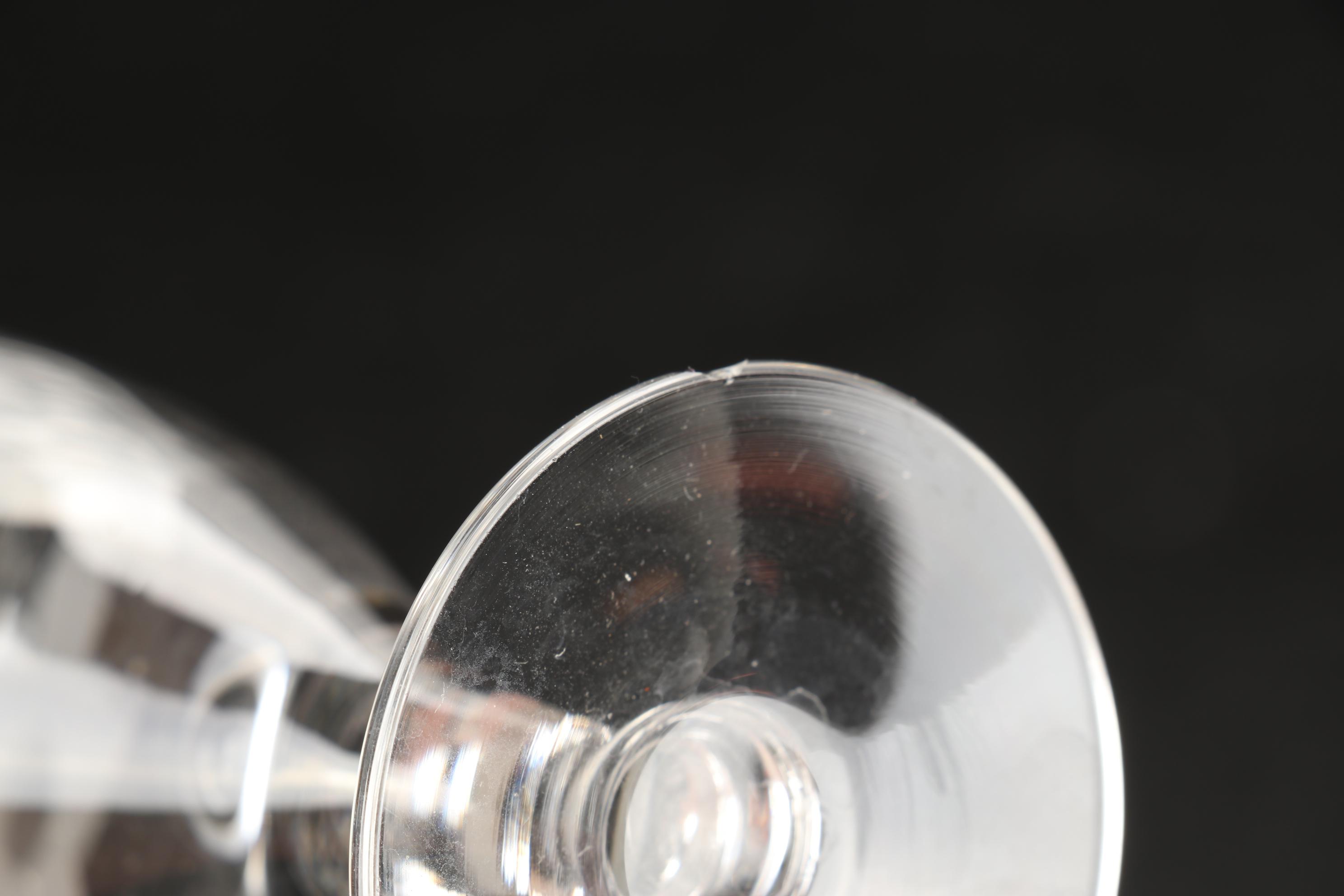 Etched Glass Pitcher, Martini Glasses, Aperitif Stemware and More, Mid-20th C.