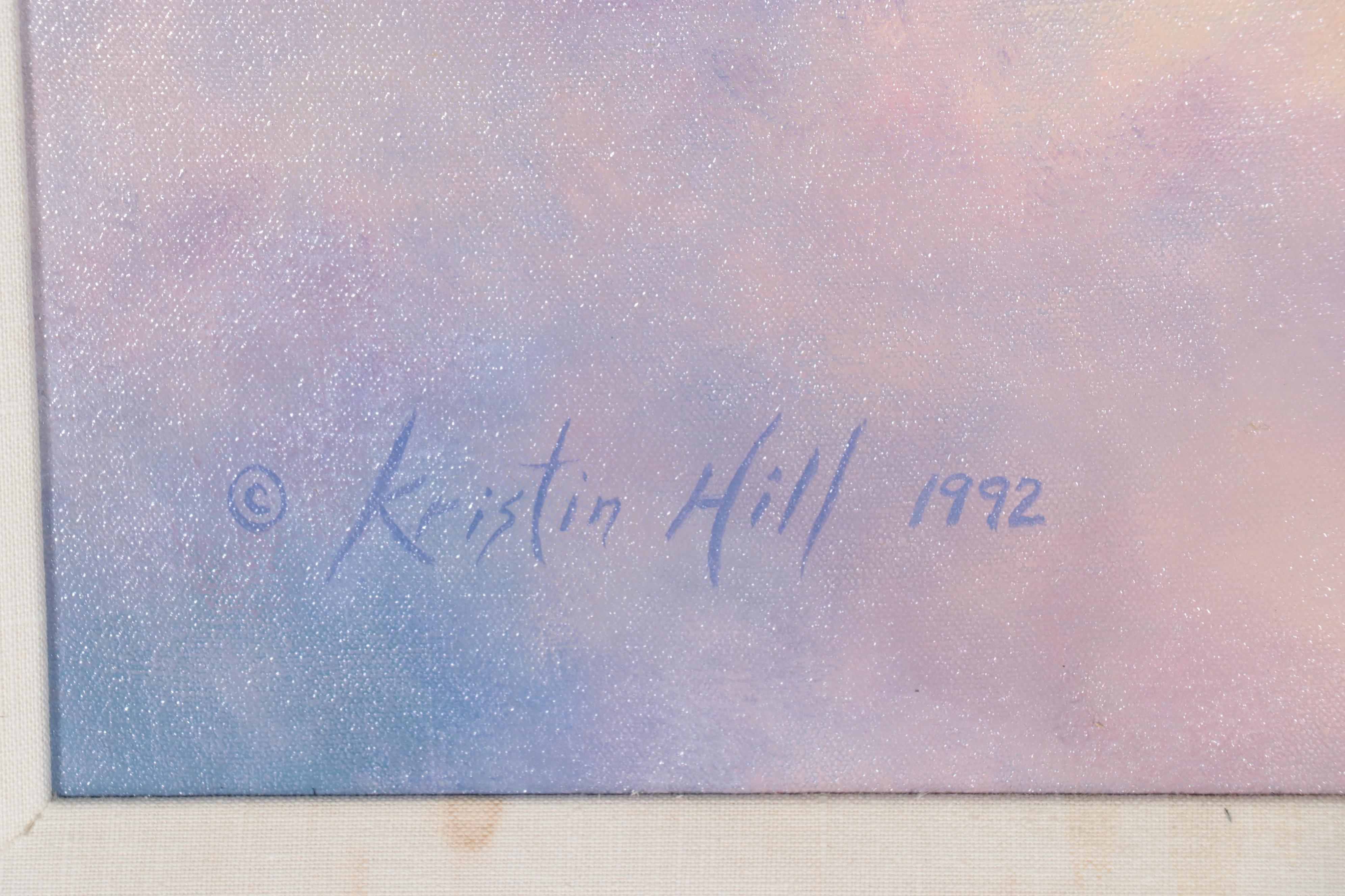 Kristin Hill Aviation Oil Painting of Jet, 1992