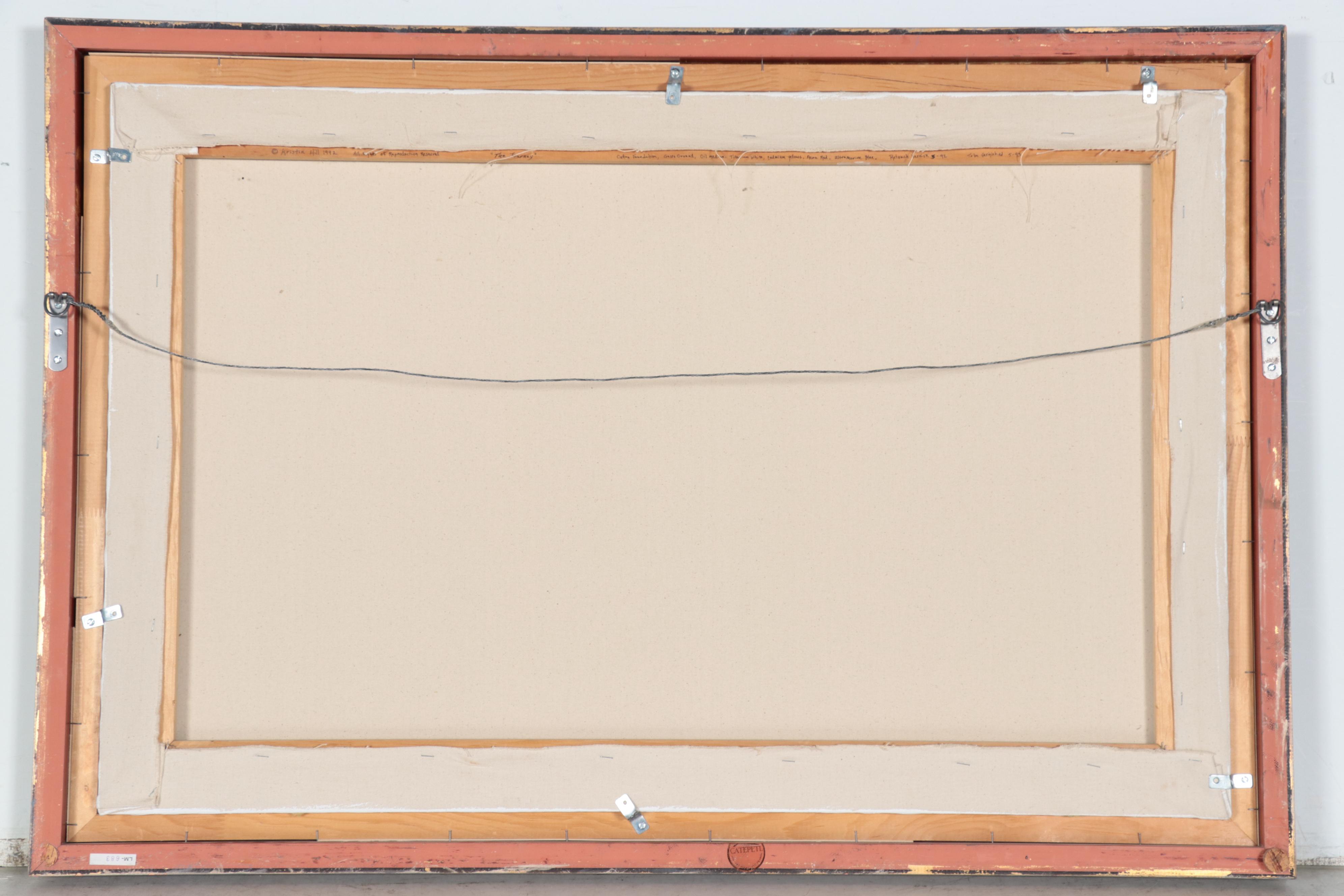 Kristin Hill Aviation Oil Painting of Jet, 1992