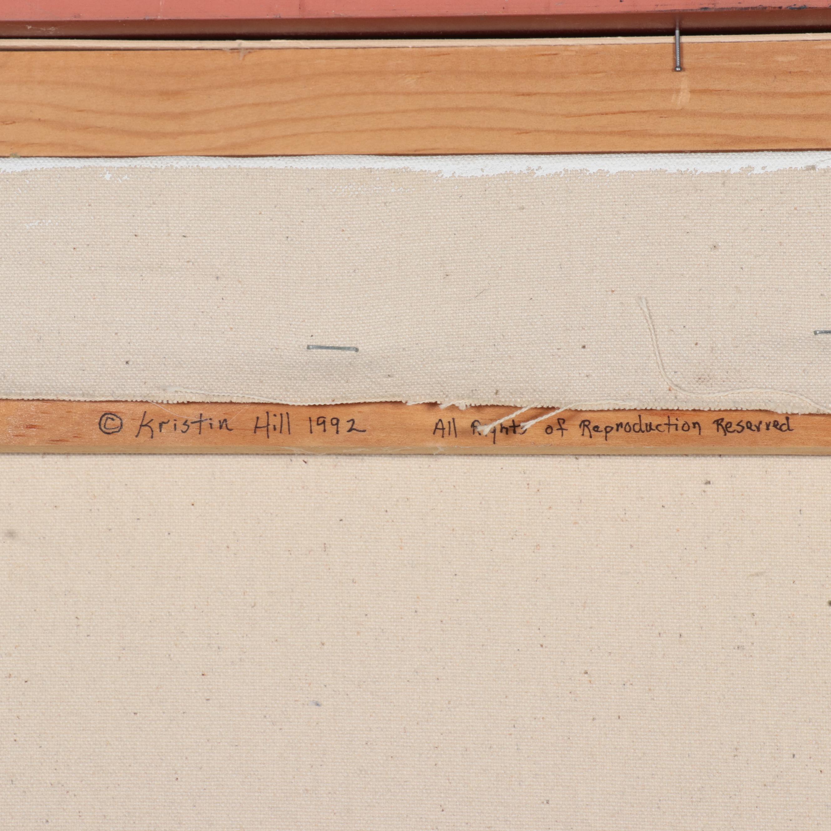 Kristin Hill Aviation Oil Painting of Jet, 1992