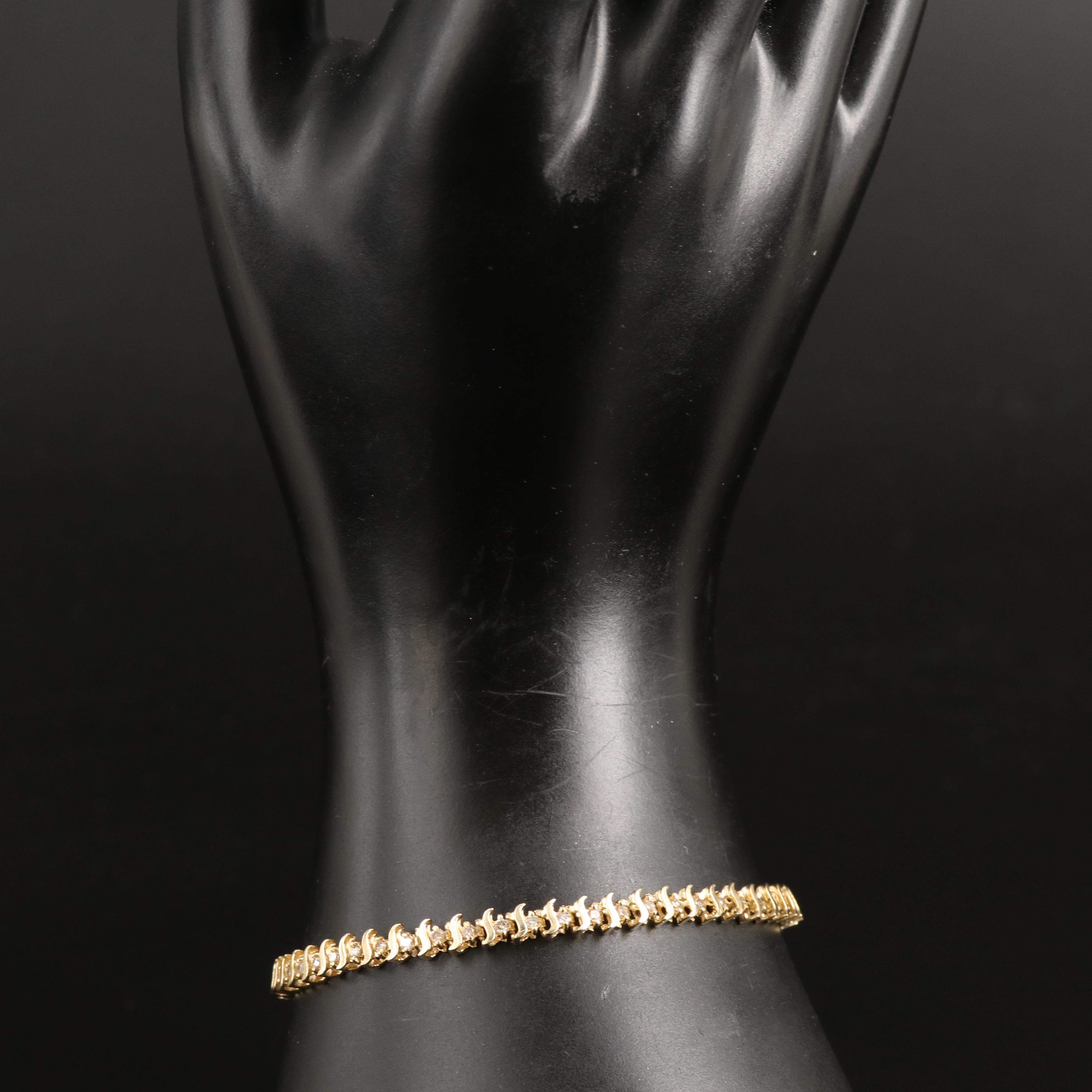 14K 1.06 CTW Diamond S-Link Bracelet