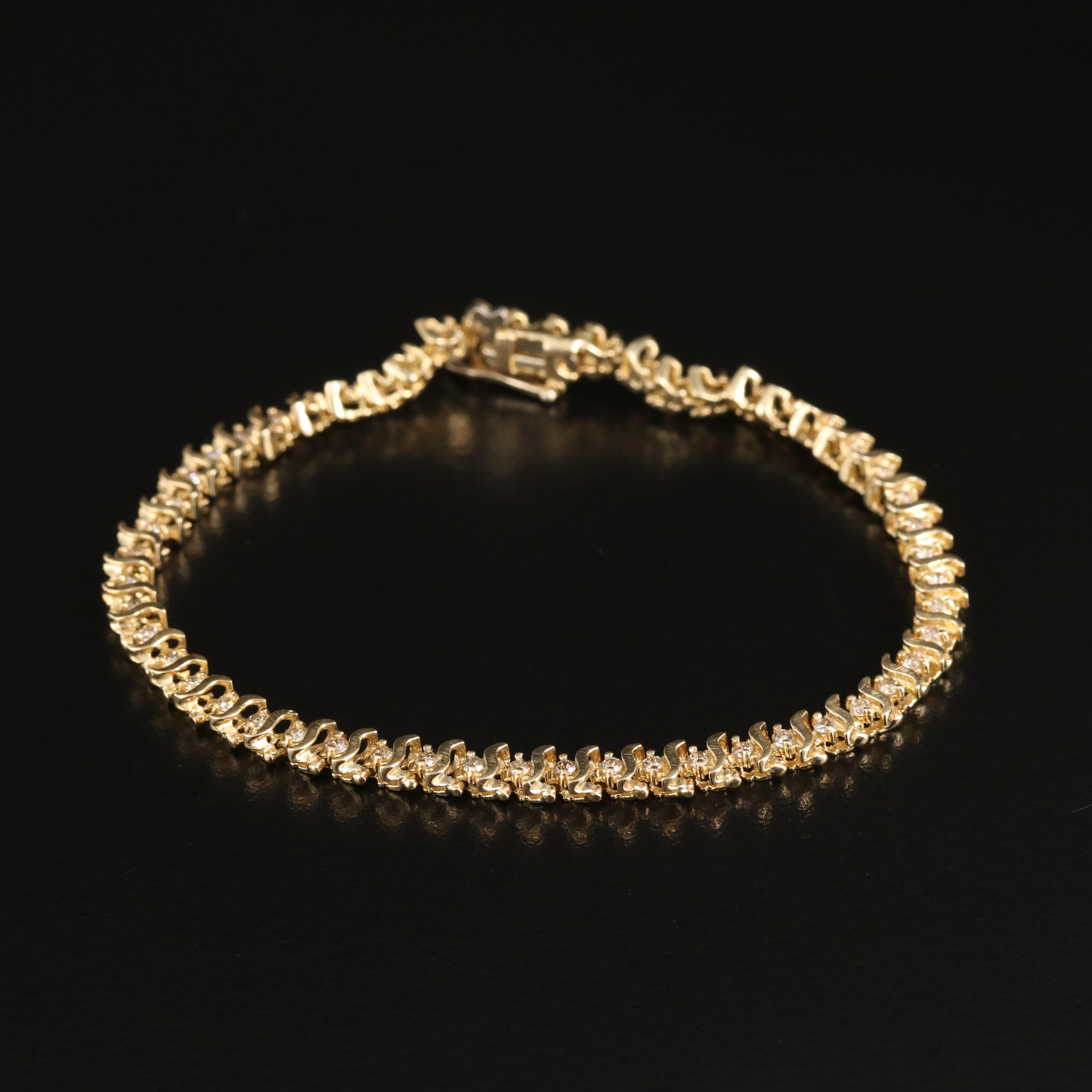 14K 1.06 CTW Diamond S-Link Bracelet