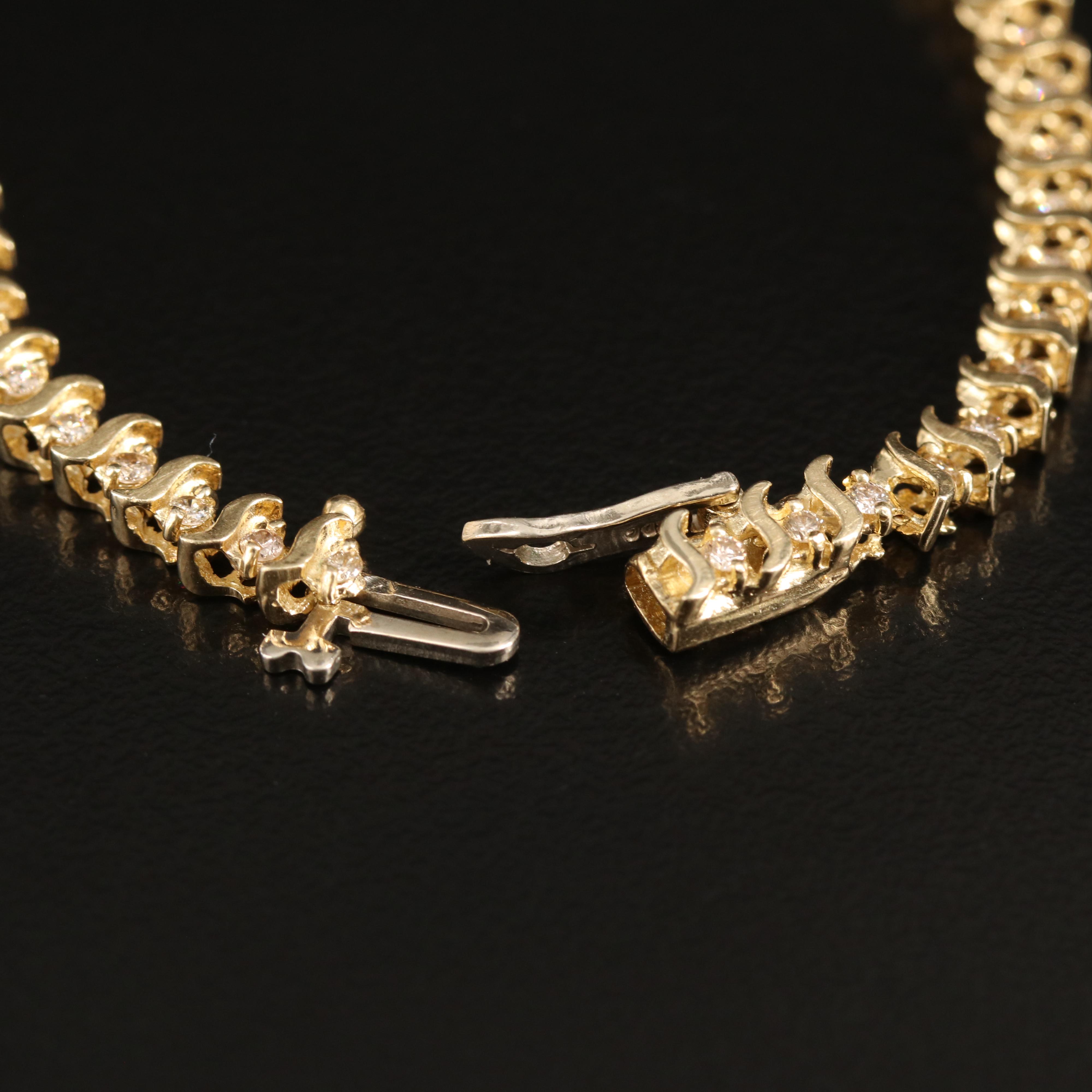 14K 1.06 CTW Diamond S-Link Bracelet