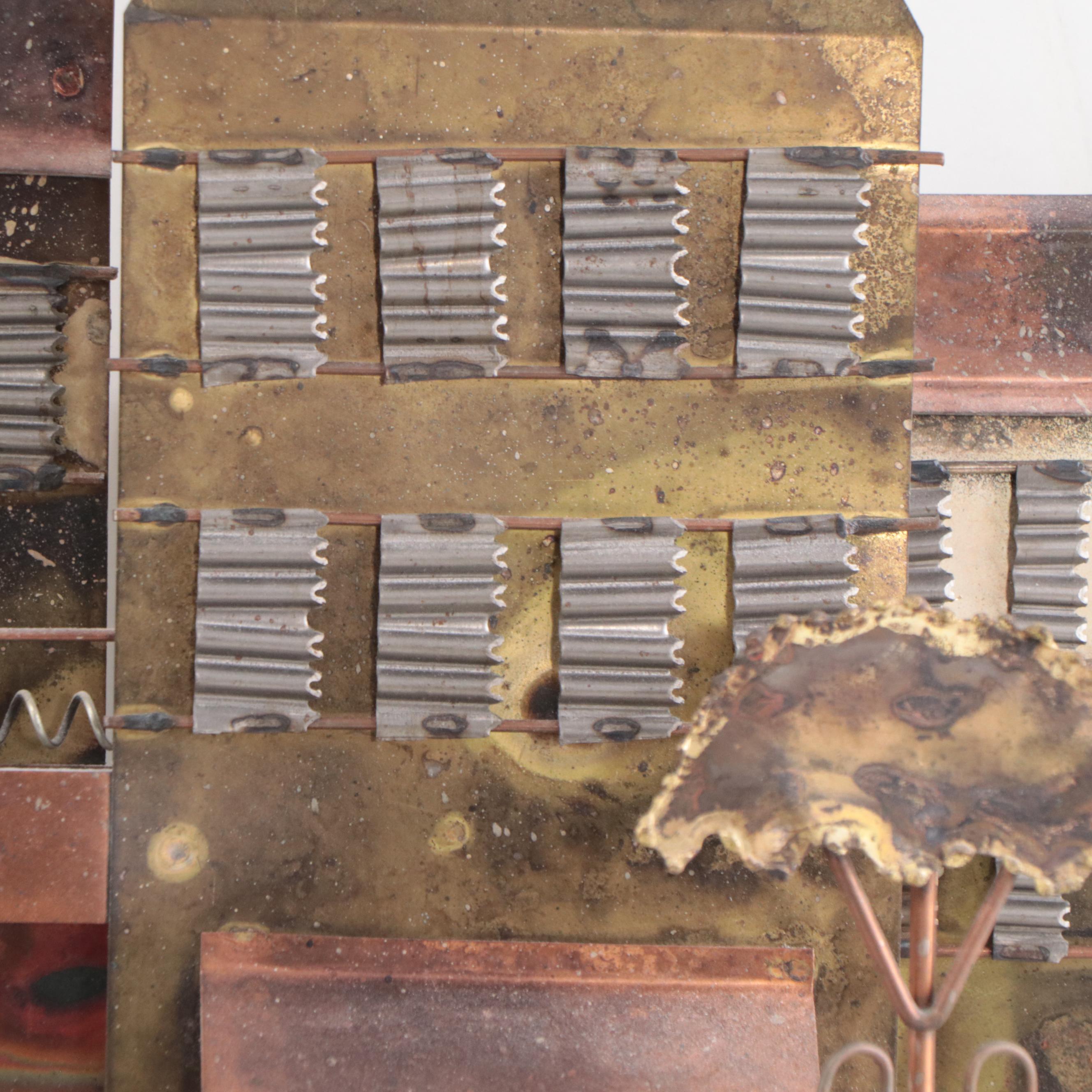 Curtis Jeré Metal Cityscape Wall Sculpture, 1972
