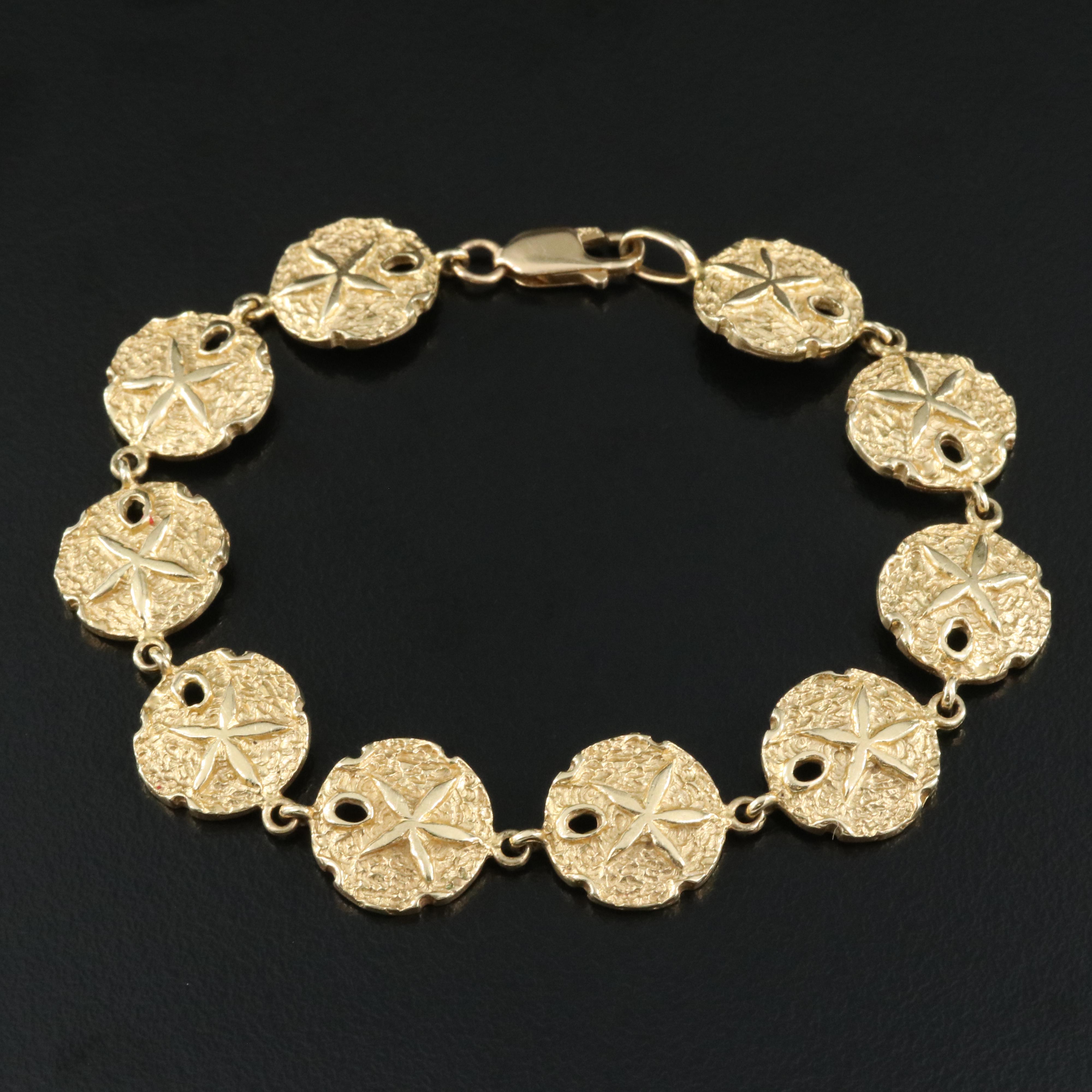 14K Sand Dollar Line Bracelet
