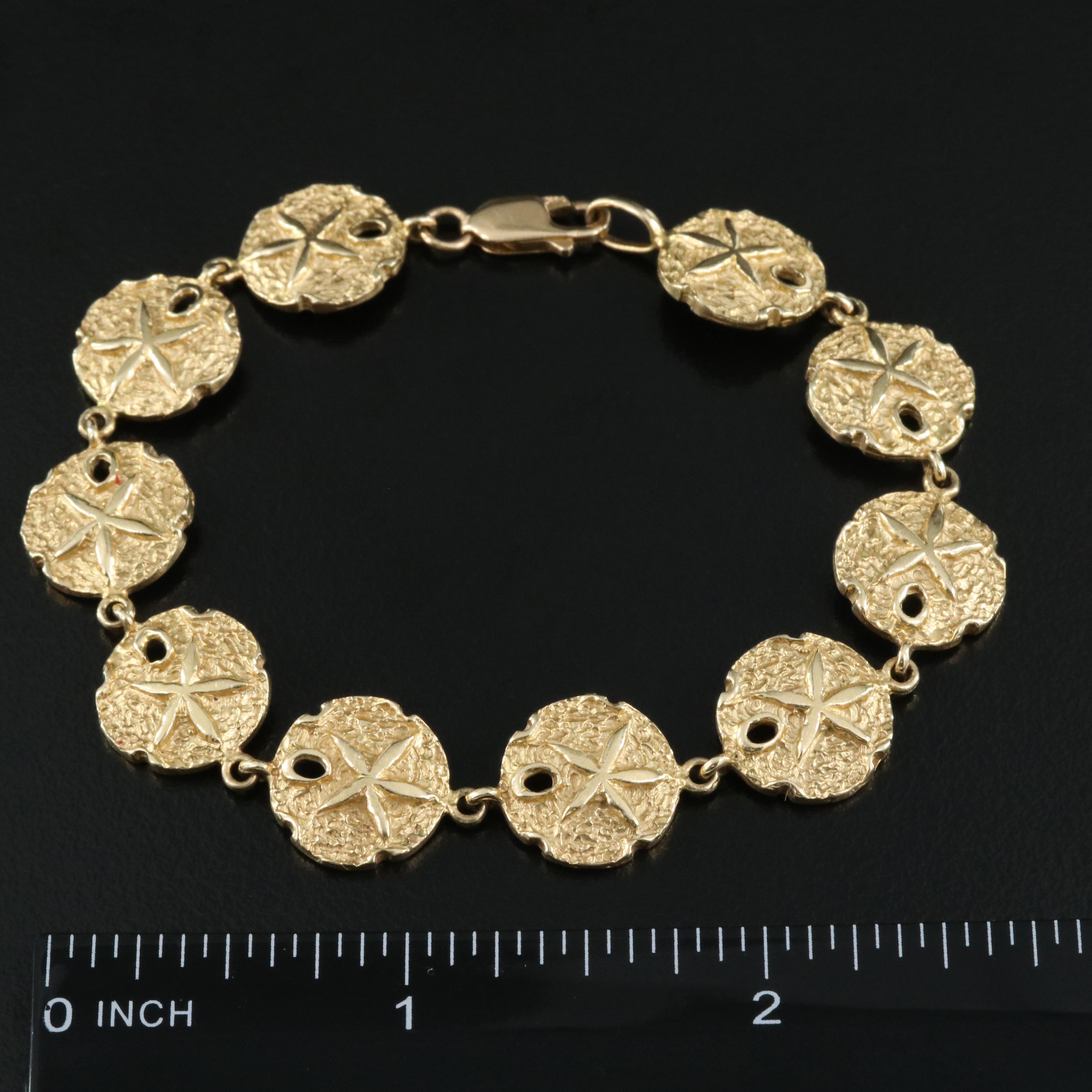 14K Sand Dollar Line Bracelet